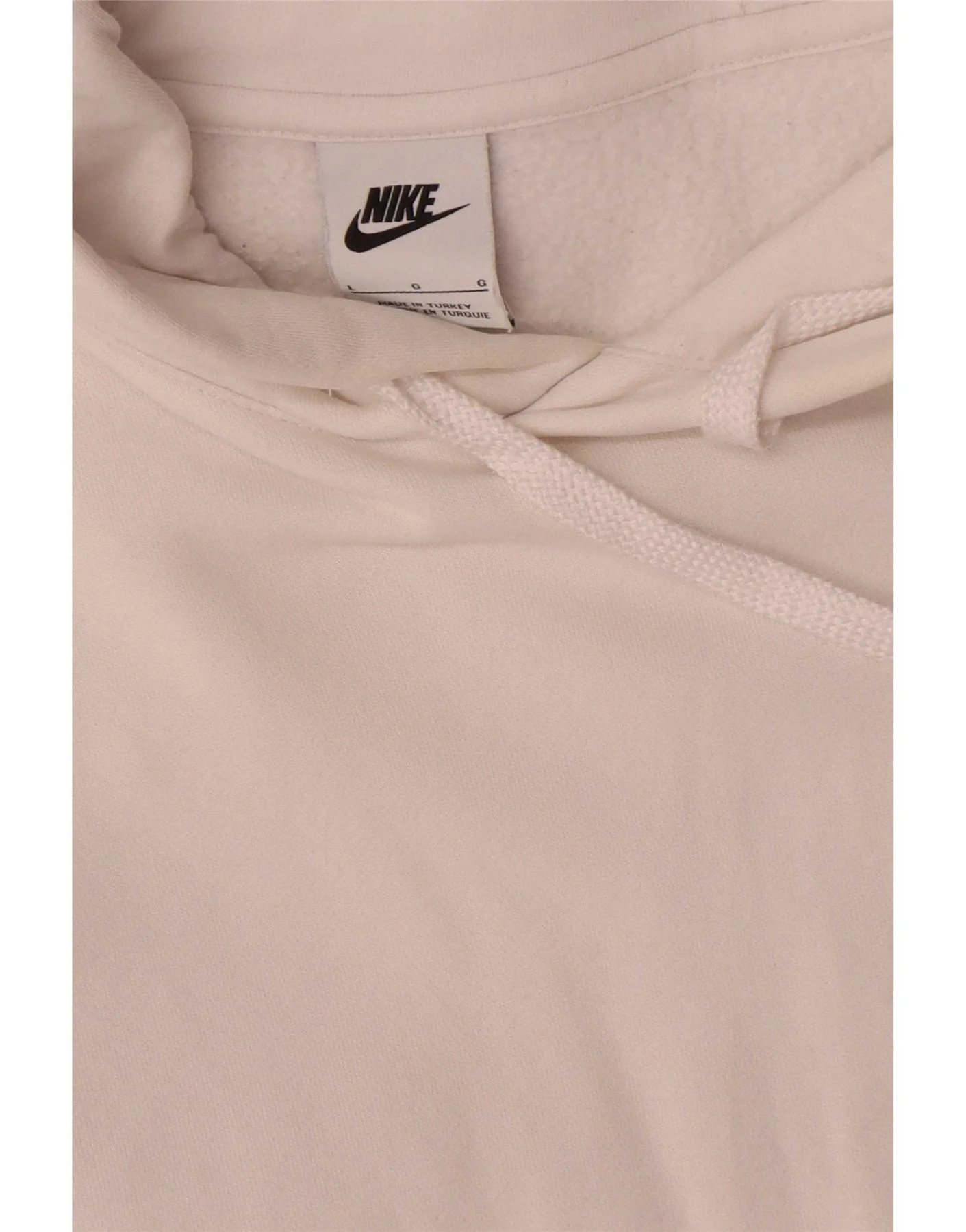 Nike Mens Graphic Hoodie Jumper Large White Cotton - Image 4