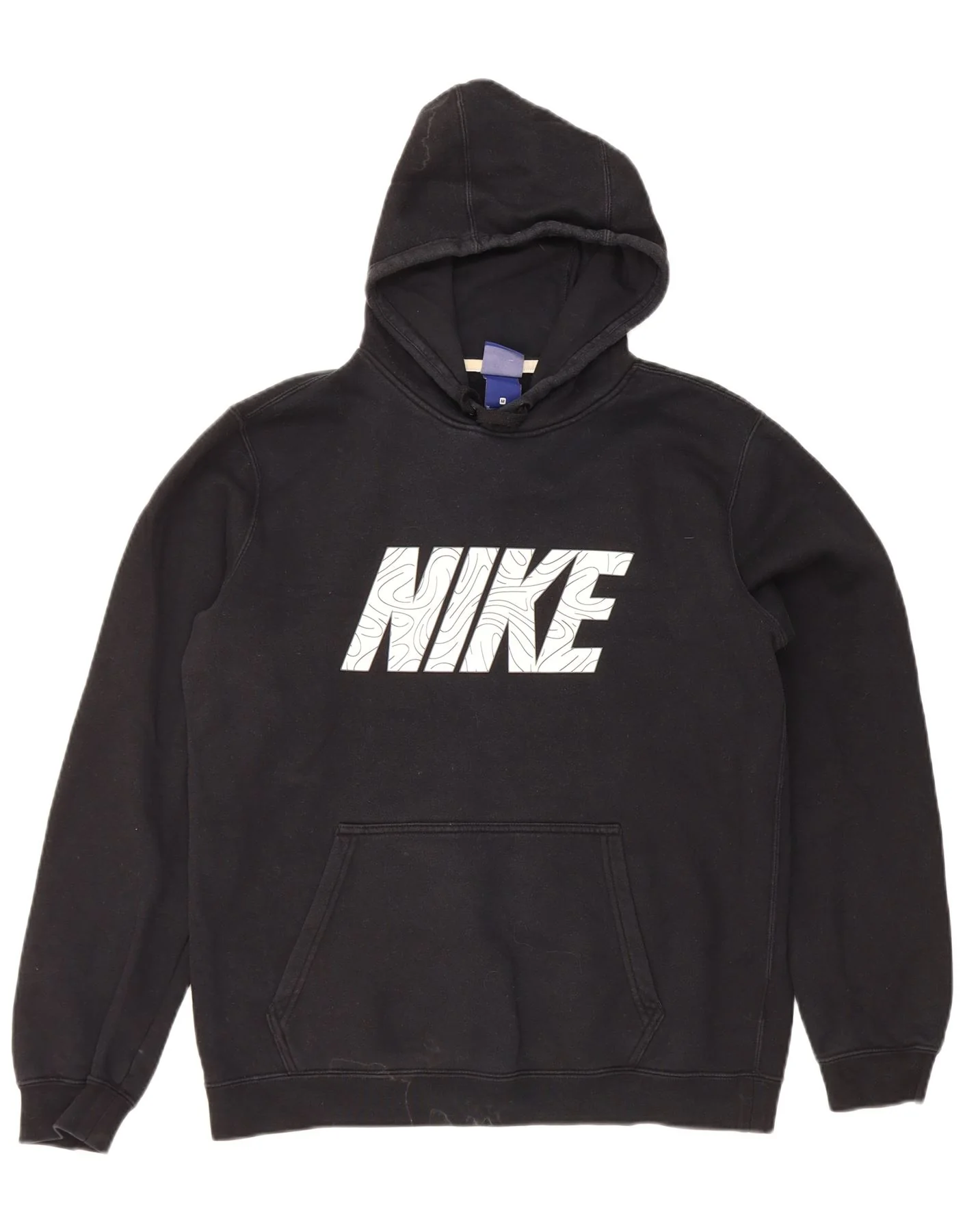 Nike Mens Graphic Hoodie Jumper Medium Black Cotton