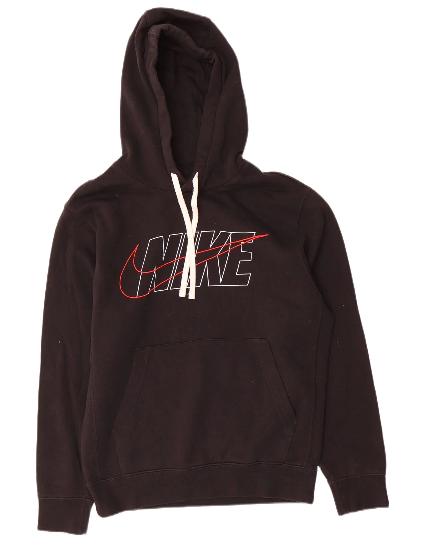 Nike Mens Graphic Hoodie Jumper Small Black Cotton
