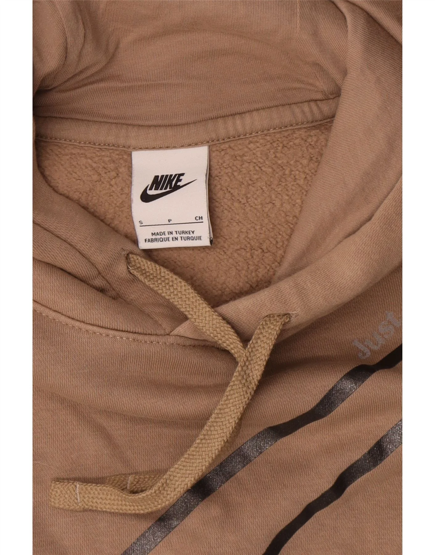 Nike Mens Graphic Loose Fit Hoodie Jumper Small Brown Cotton - Image 3