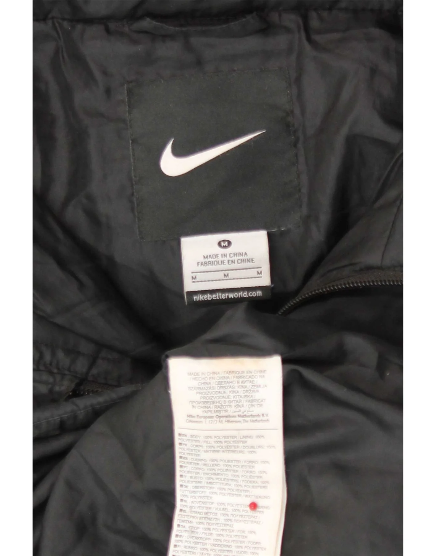 Nike Mens Graphic Padded Jacket UK 38 Medium Black Polyester - Image 5