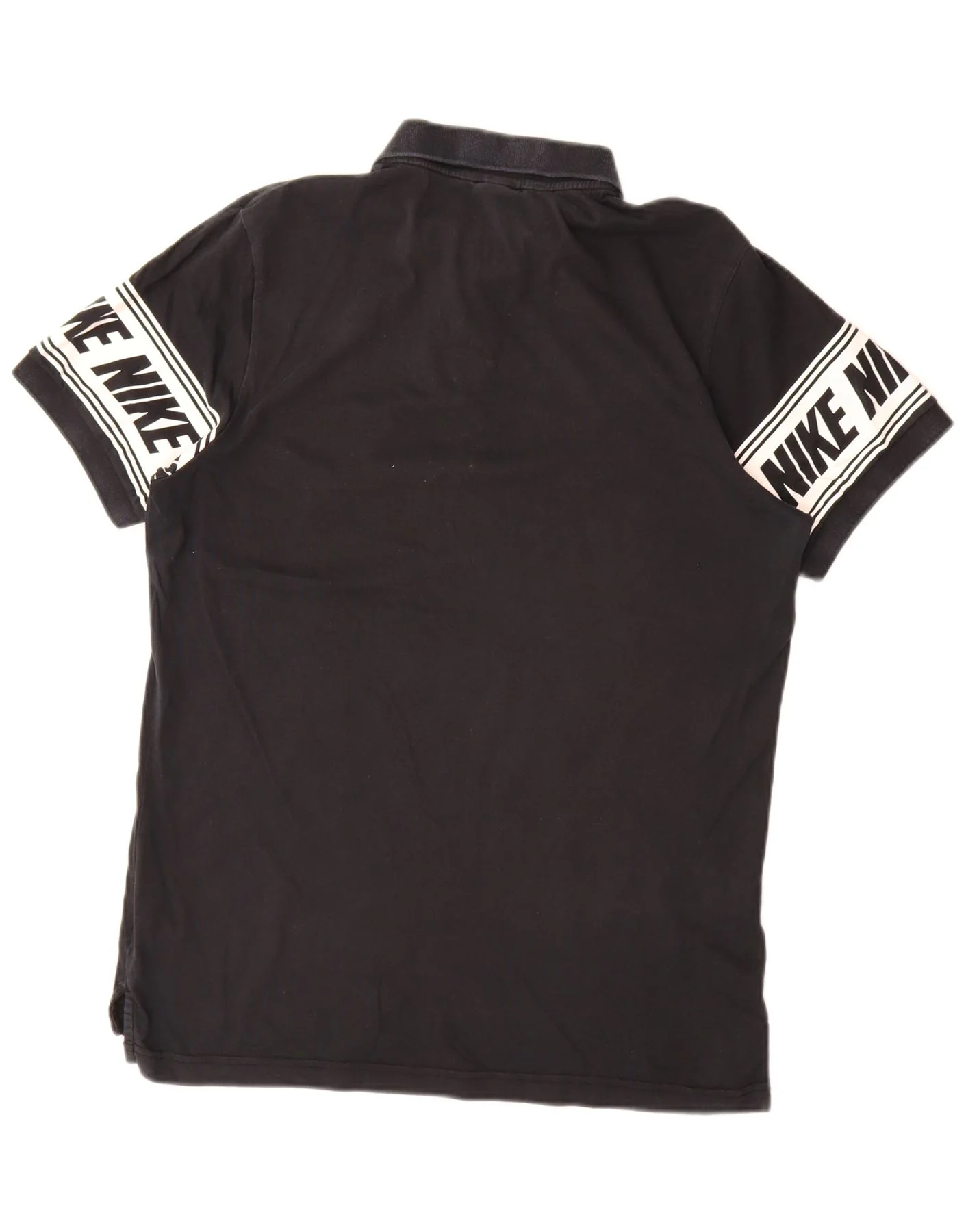 Nike Mens Graphic Polo Shirt Large Black Colourblock Cotton - Image 2