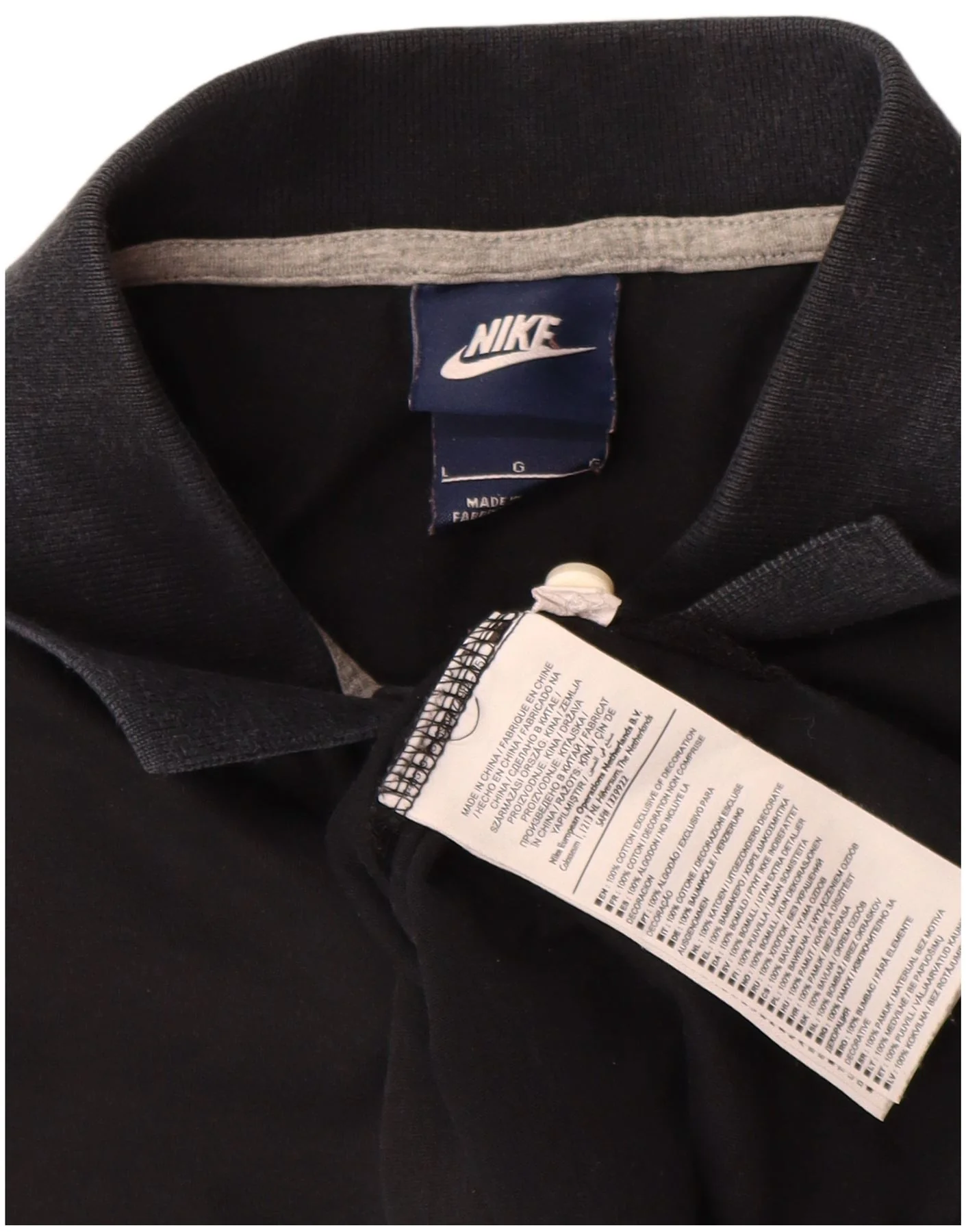 Nike Mens Graphic Polo Shirt Large Black Colourblock Cotton - Image 3