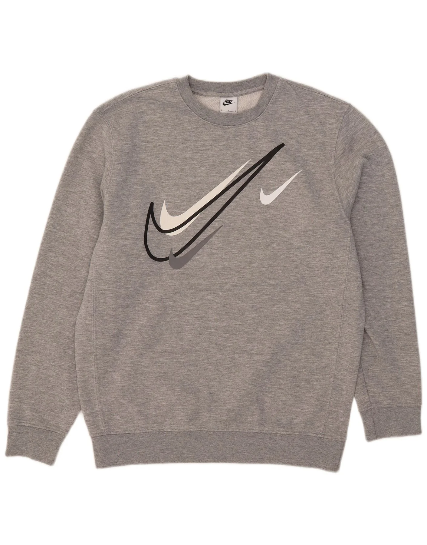 Nike Mens Graphic Sweatshirt Jumper Large Grey Cotton