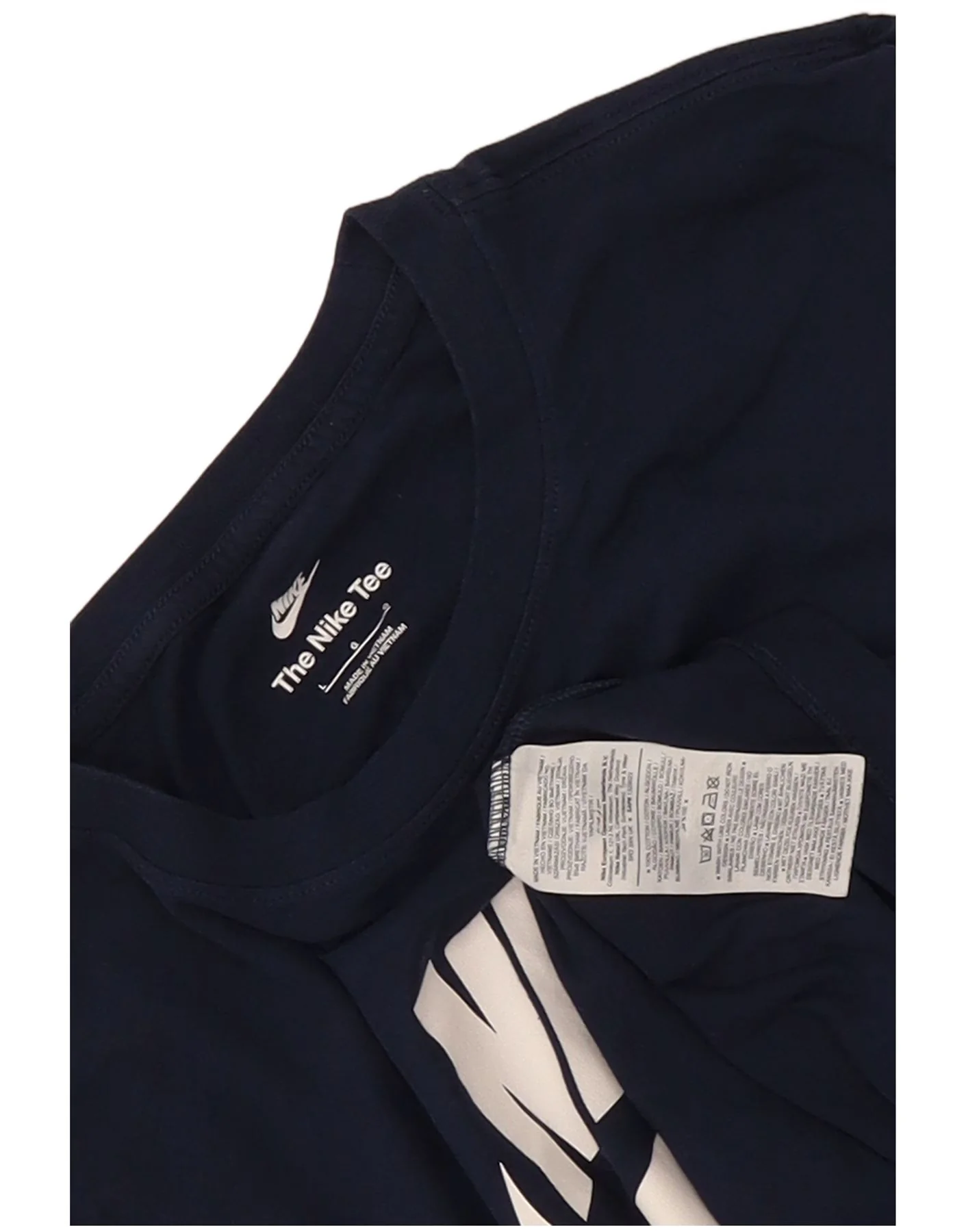 Nike Mens Graphic T-Shirt Top Large Navy Blue Cotton - Image 3