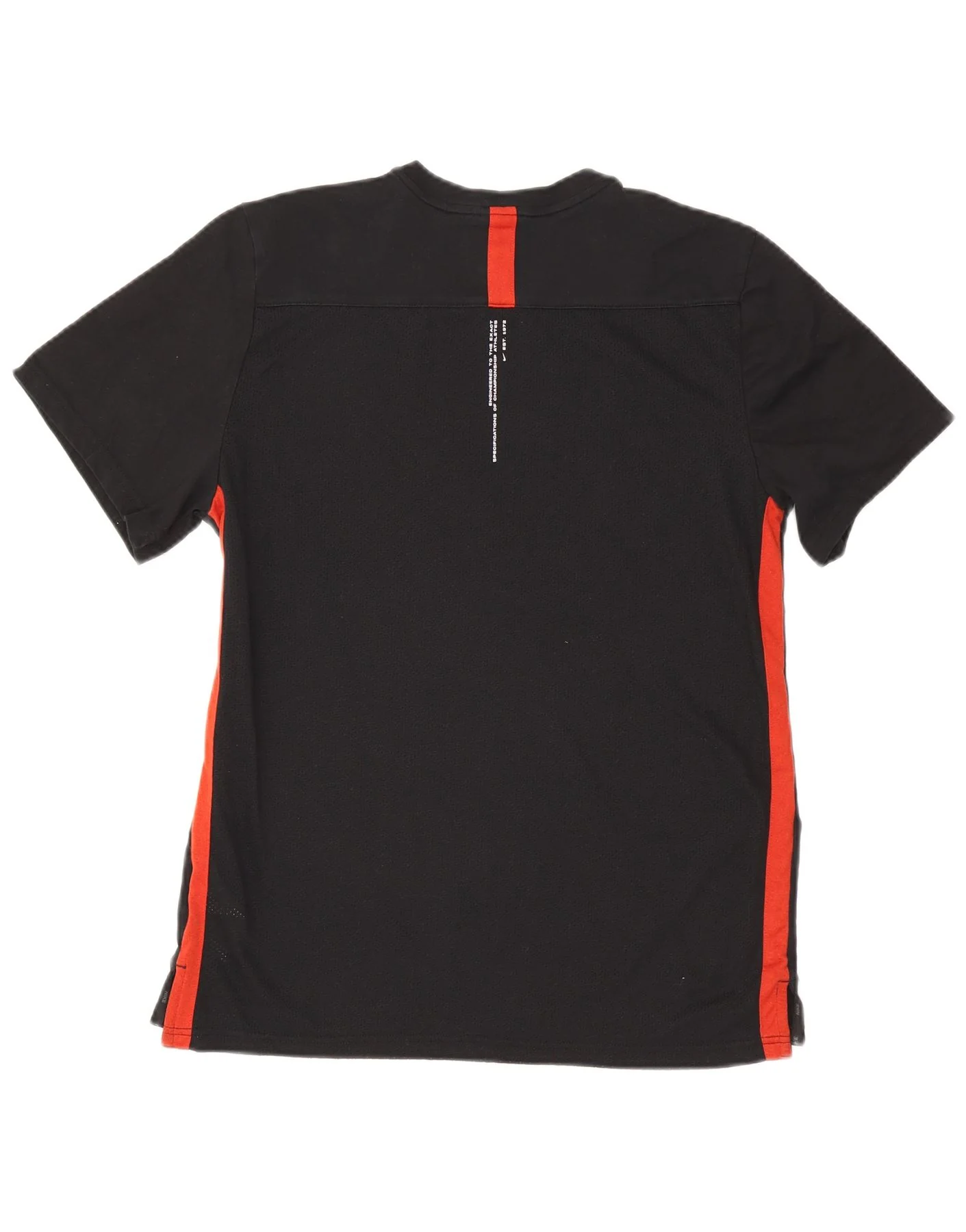 Nike Mens Graphic T-Shirt Top Medium Black Colourblock Cotton - Image 2