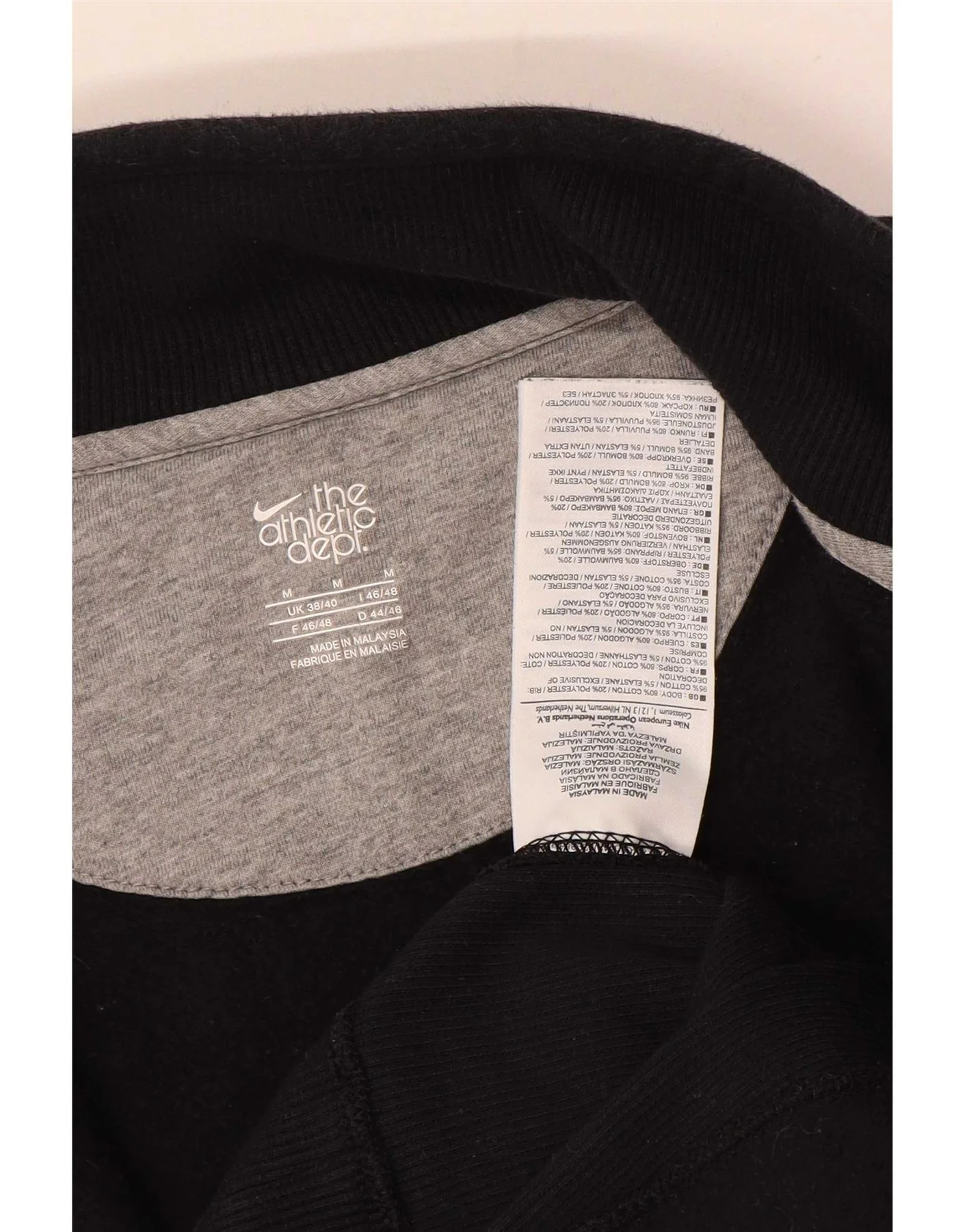 Nike Mens Graphic Tracksuit Top Jacket UK 38/40 Medium Black Cotton - Image 3