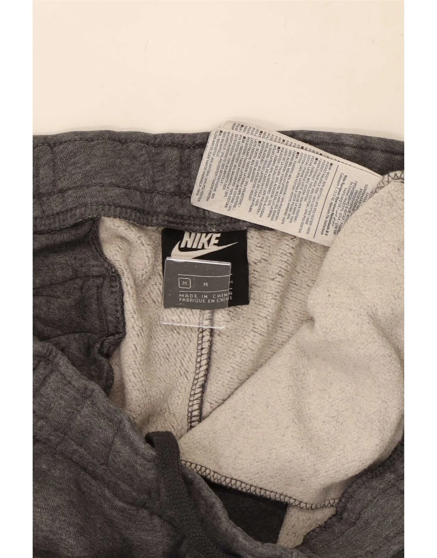 Nike Mens Graphic Tracksuit Trousers Joggers Medium Grey Cotton - Image 3