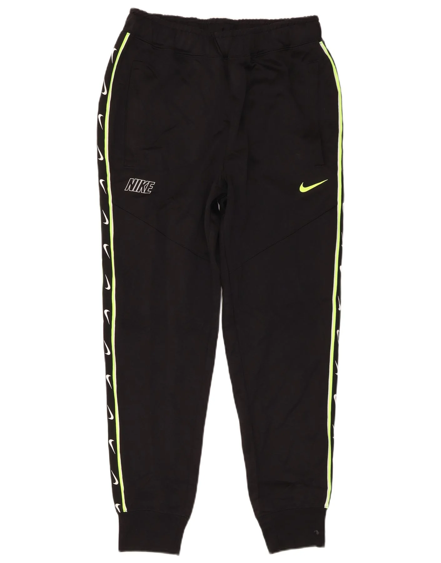 Nike Mens Graphic Tracksuit Trousers Joggers Small Black Polyester