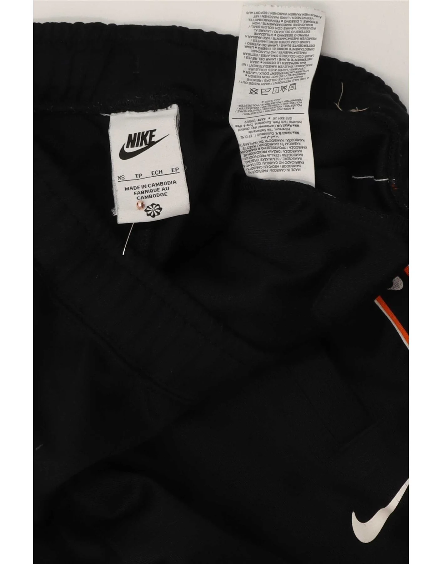 Nike Mens Graphic Tracksuit Trousers Joggers XS Black Polyester - Image 3