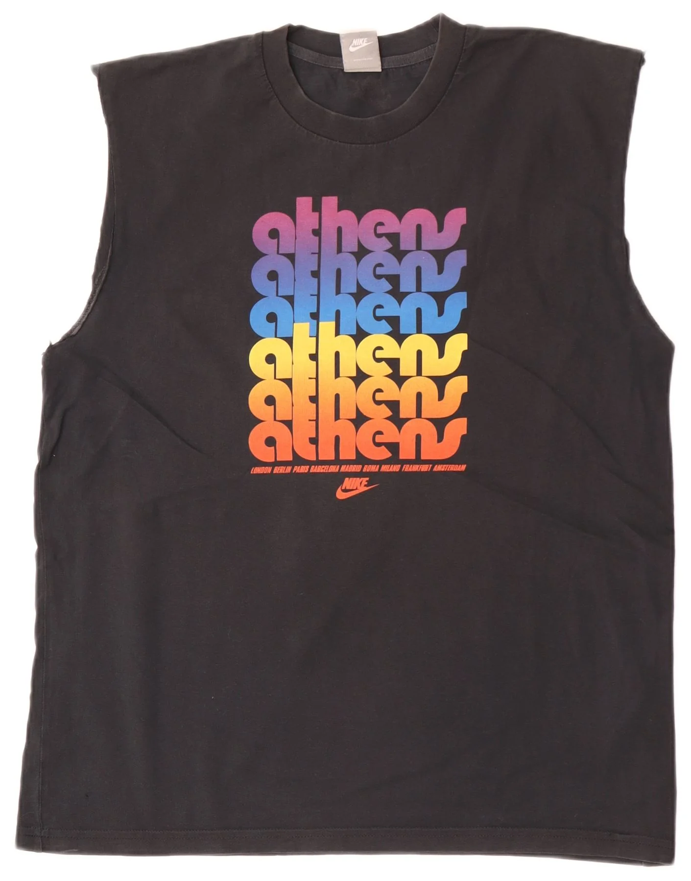Nike Mens Graphic Vest Top UK 42/44 Large Black Cotton