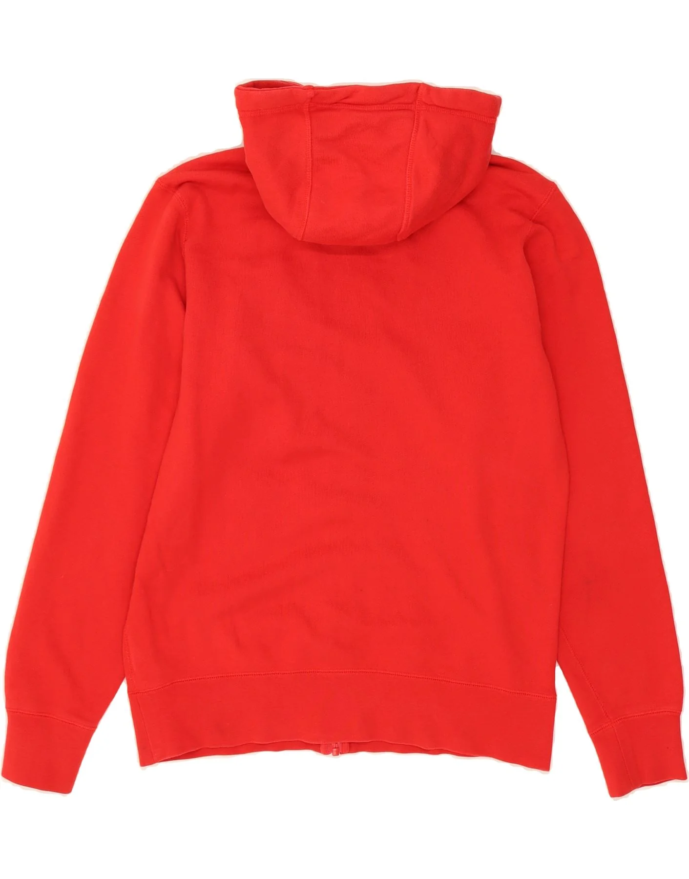 NIKE Mens Graphic Zip Hoodie Sweater Medium Red Cotton - Image 2