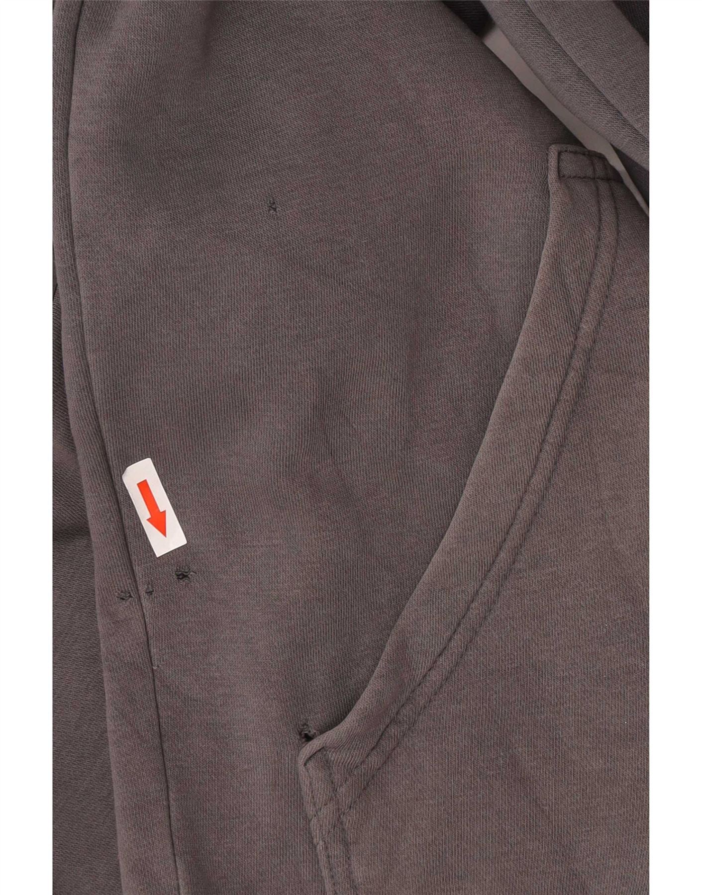Nike Mens Graphic Zip Hoodie Sweater Small Grey Colourblock Cotton - Image 3