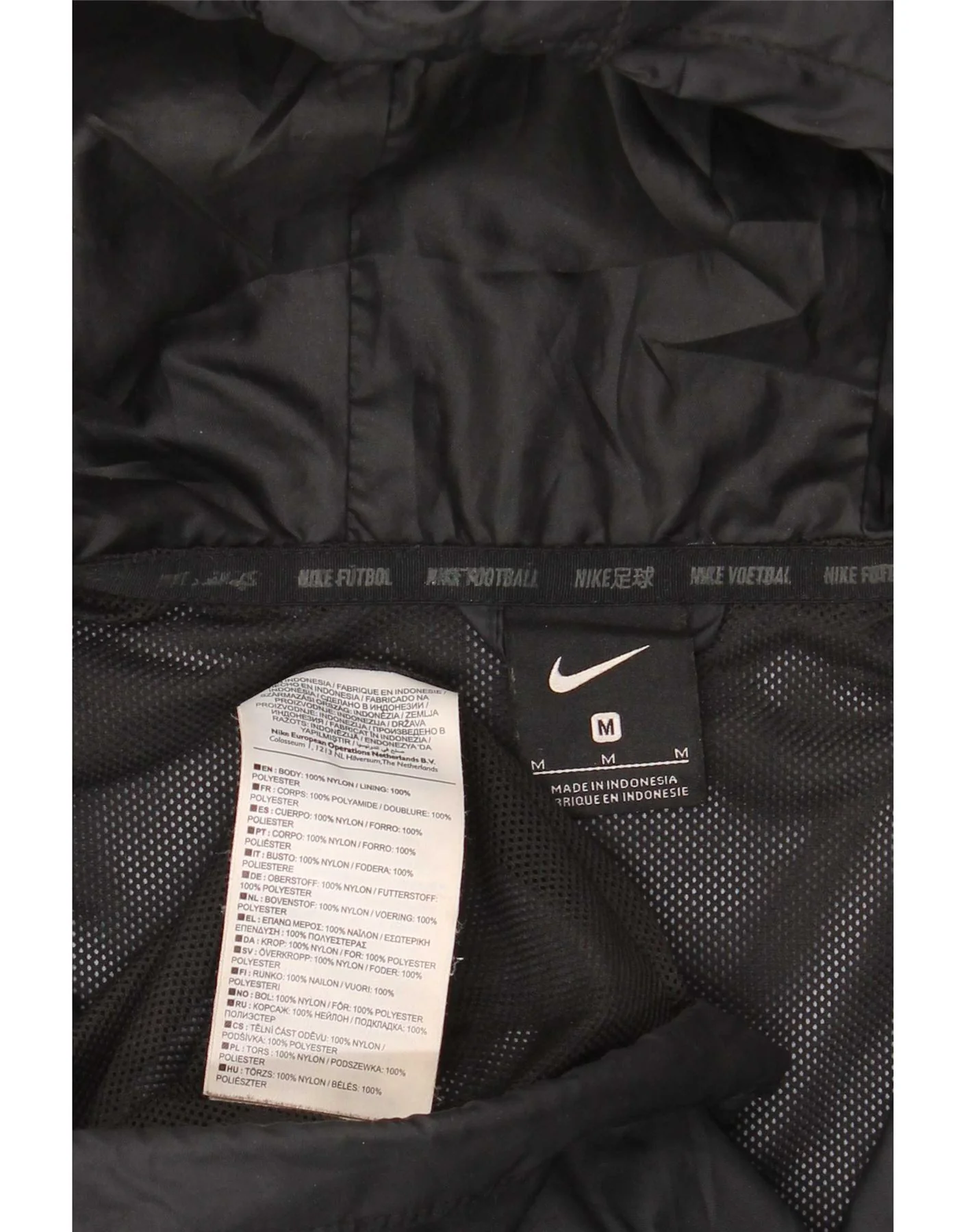 Nike Mens Hooded Rain Jacket UK 38 Medium Black Nylon - Image 4