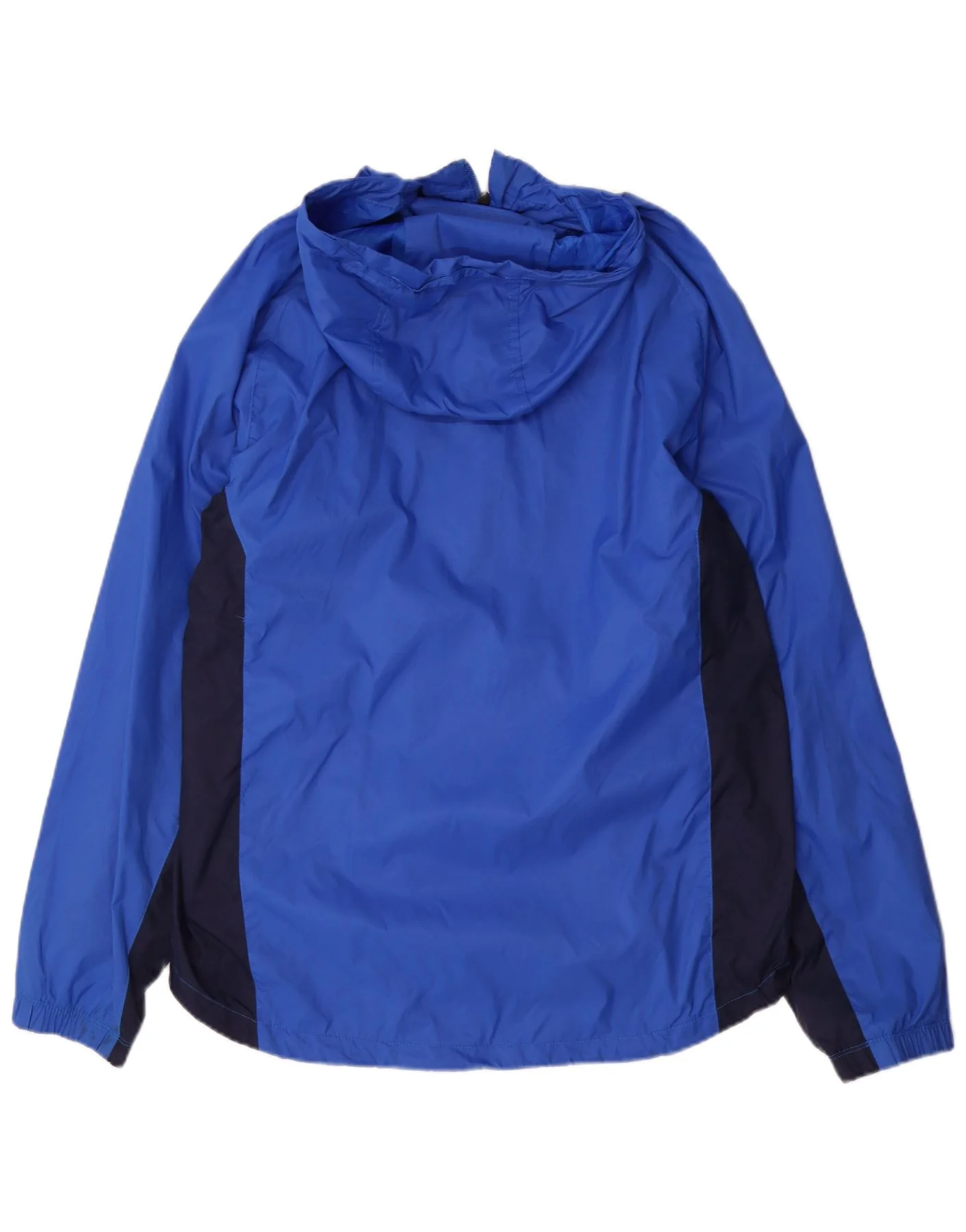 Nike Mens Hooded Rain Jacket UK 38 Medium Blue Colourblock Nylon - Image 2