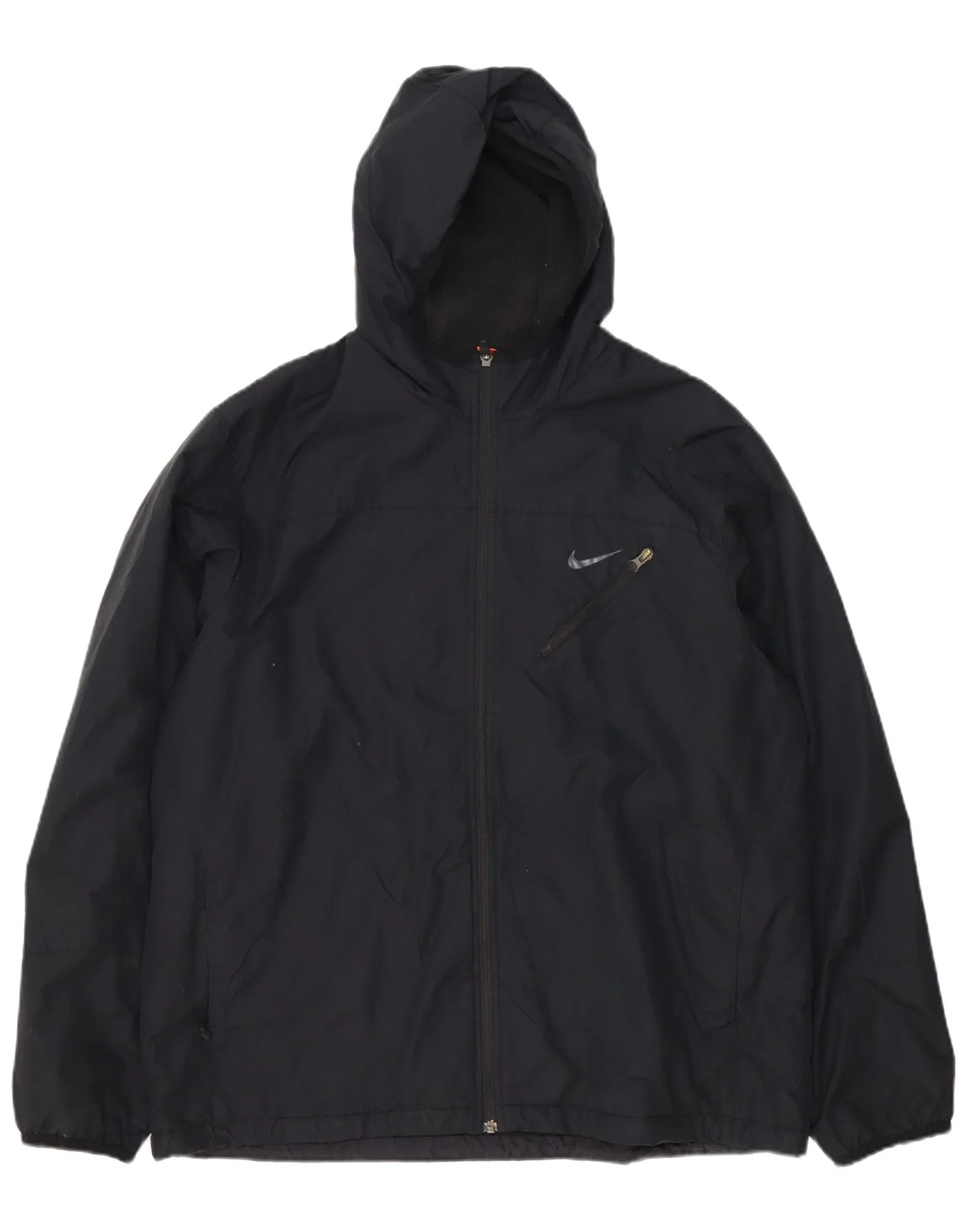Nike Mens Hooded Tracksuit Top Jacket UK 46/48 XL Black Polyester