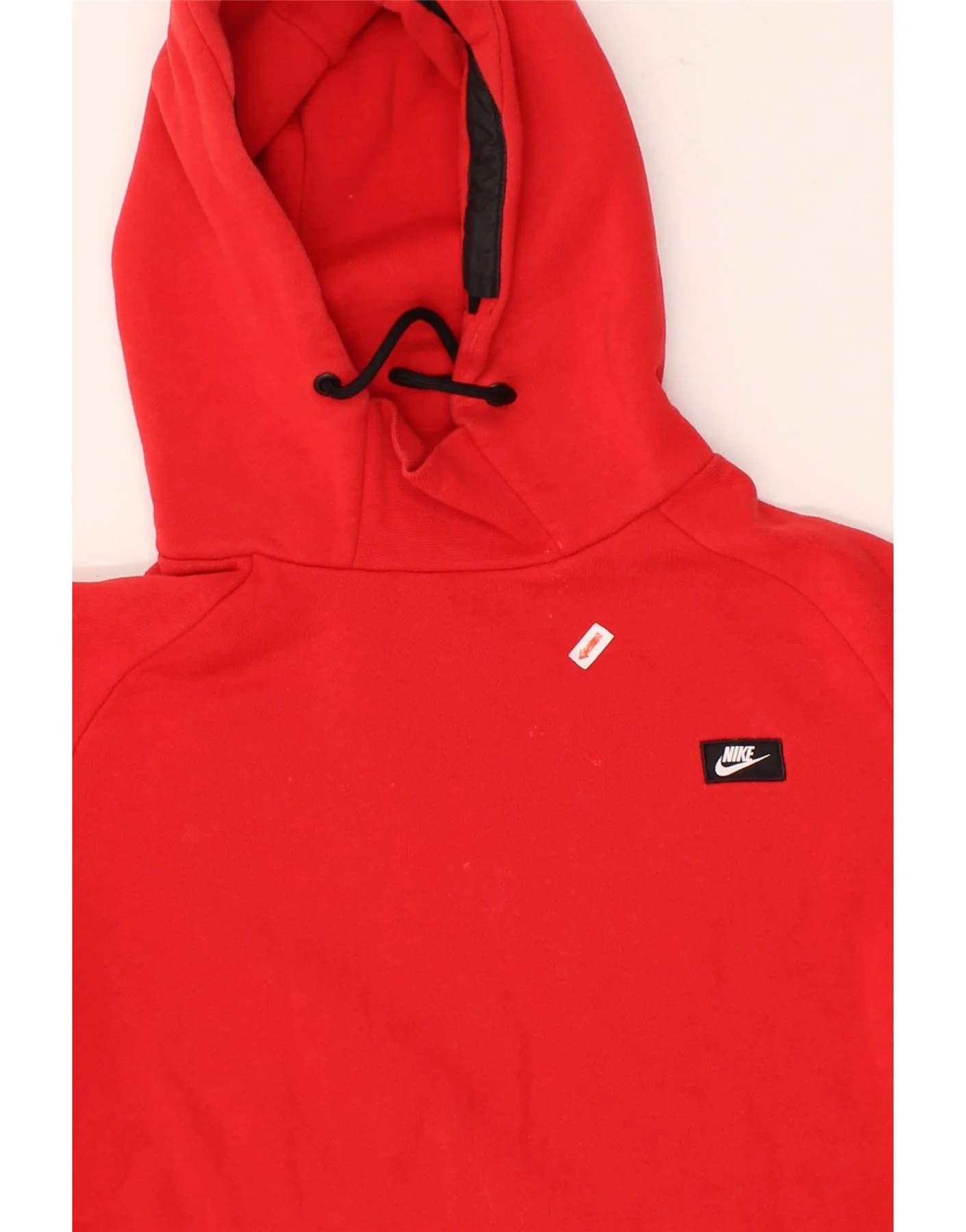 NIKE Mens Hoodie Jumper Medium Red Cotton - Image 3