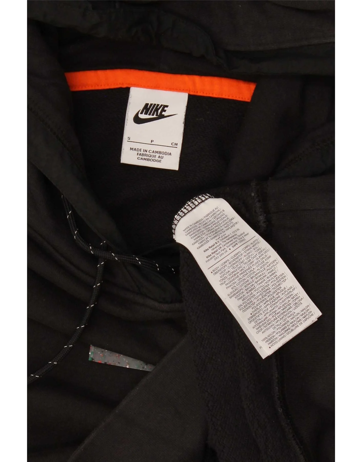 Nike Mens Hoodie Jumper Small Black Cotton - Image 4
