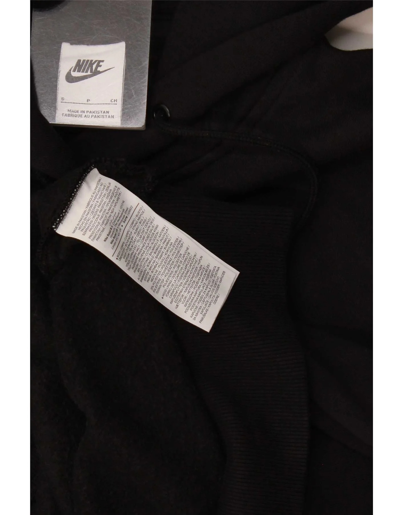 Nike Mens Hoodie Jumper Small Black Cotton - Image 3