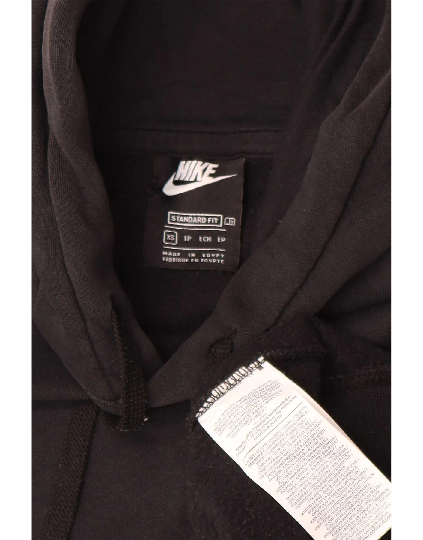 Nike Mens Loose Fit Graphic Standard Hoodie Jumper XS Black Cotton - Image 3