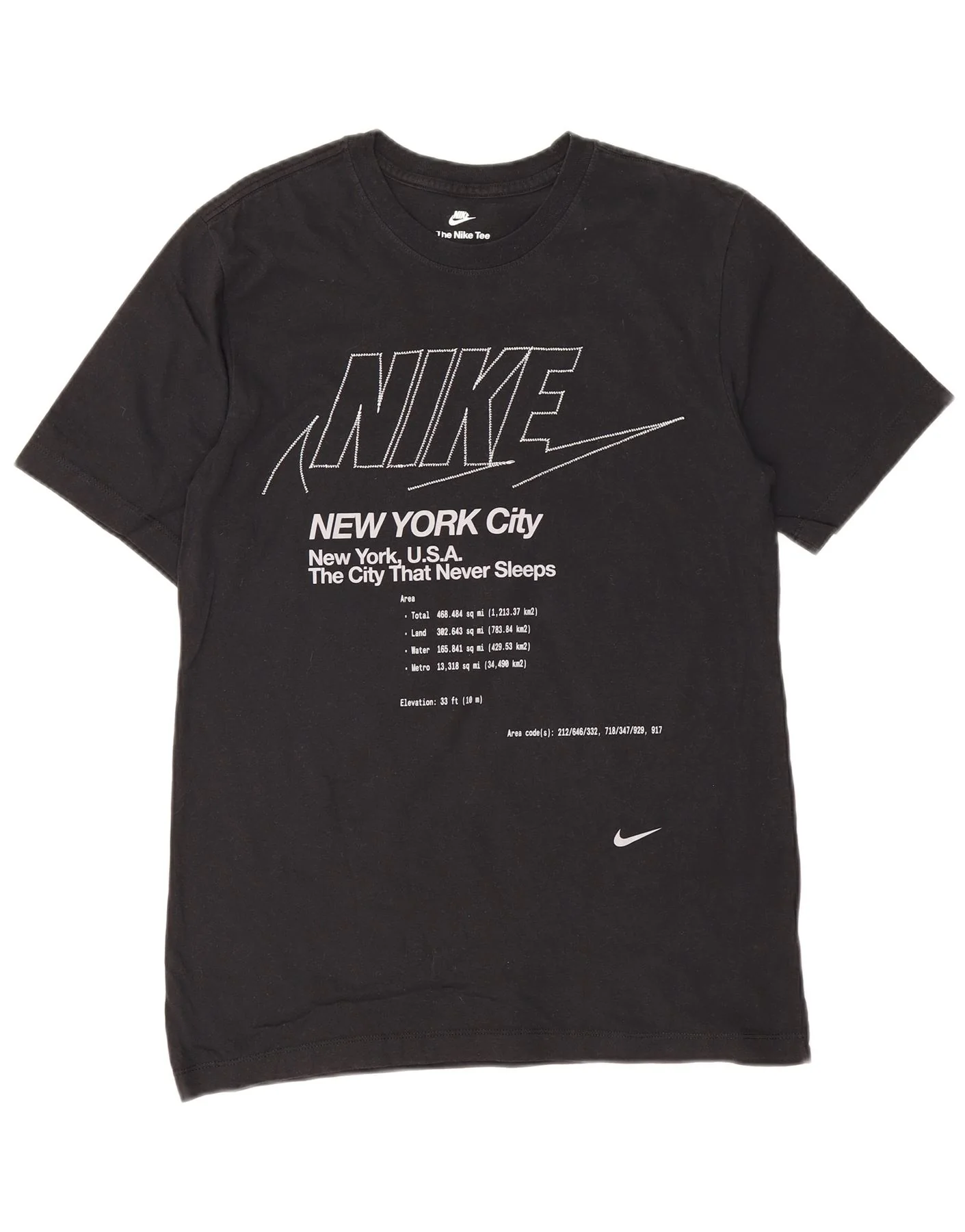 Nike Mens New York City Graphic T-Shirt Top Medium Black Cotton
