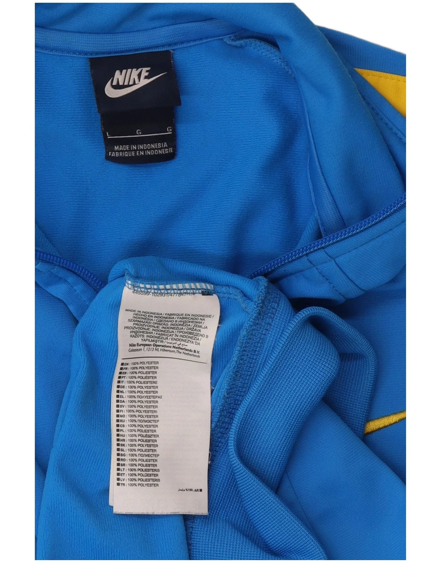 Nike Mens Regular Fit Tracksuit Top Jacket Large Blue Colourblock Sports - Image 3