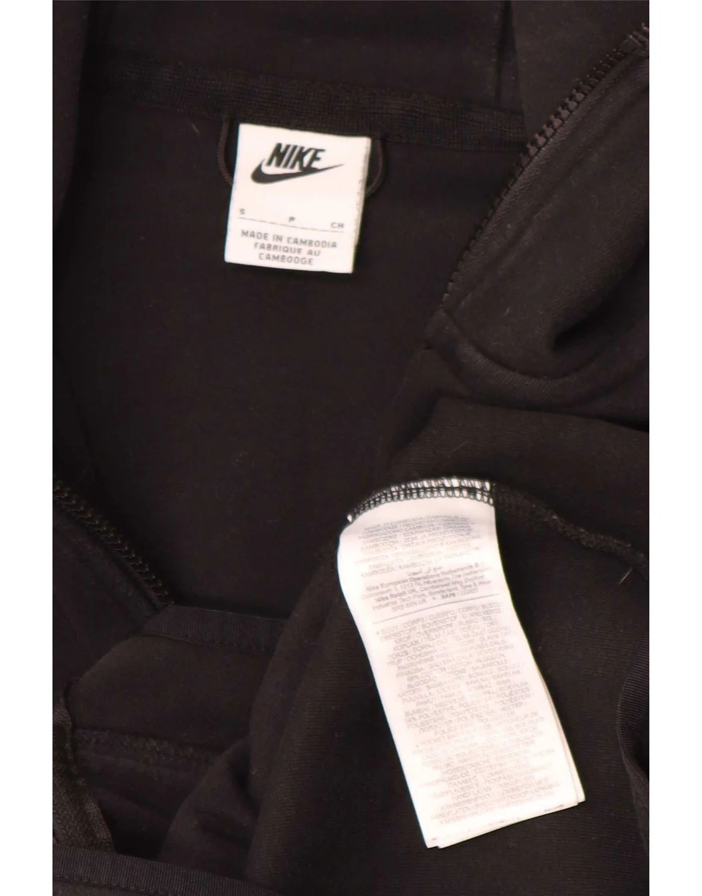 Nike Mens Regular Fit Zip Hoodie Sweater Small Black Cotton Sports - Image 3
