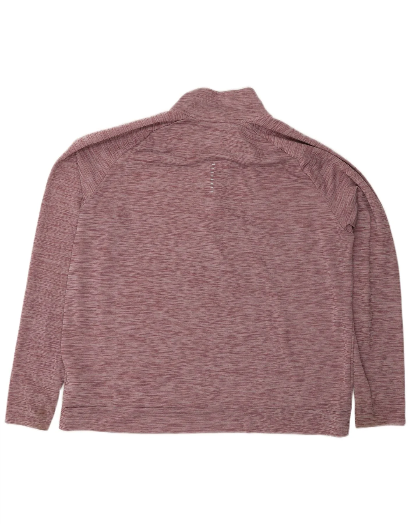 Nike Mens Running Zip Neck Top Long Sleeve XL Red Flecked Polyester Sports - Image 2