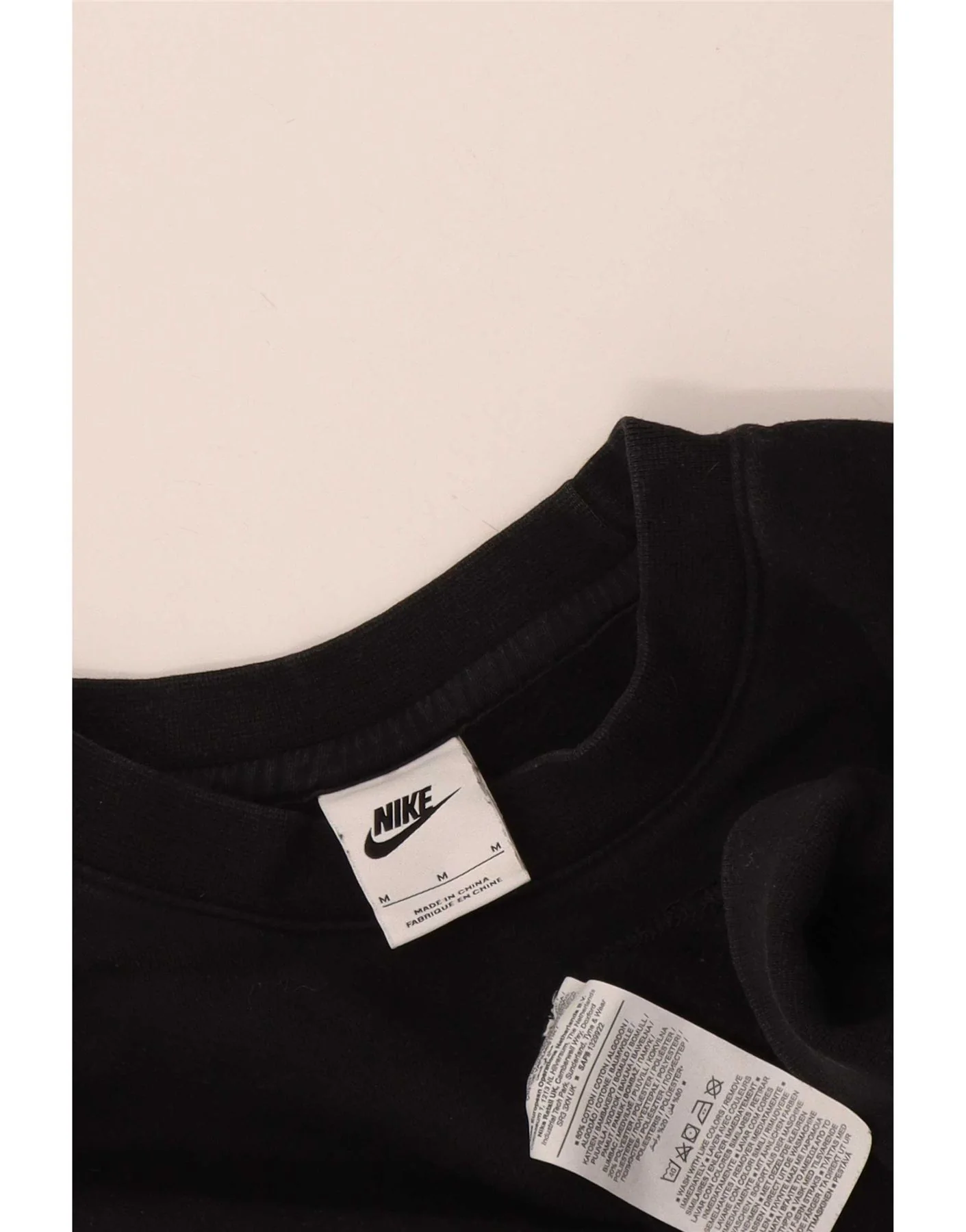 Nike Mens Sweatshirt Jumper Medium Black Cotton - Image 3