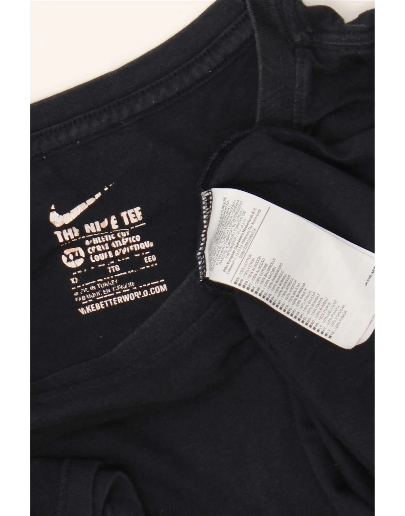 Nike Mens T-Shirt Top 2XL Navy Blue Cotton - Image 3