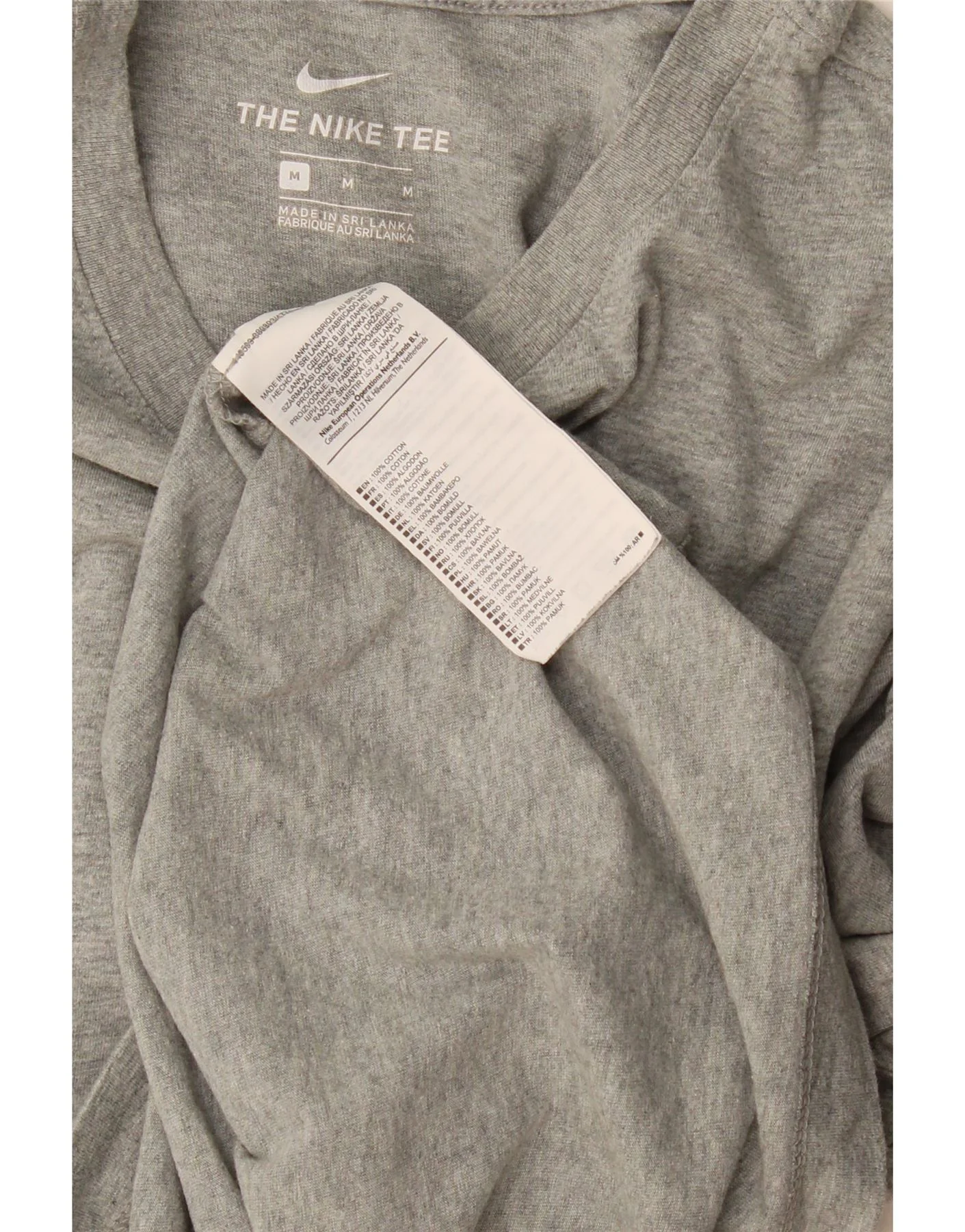 Nike Mens The Tee T-Shirt Top Medium Grey Cotton - Image 3