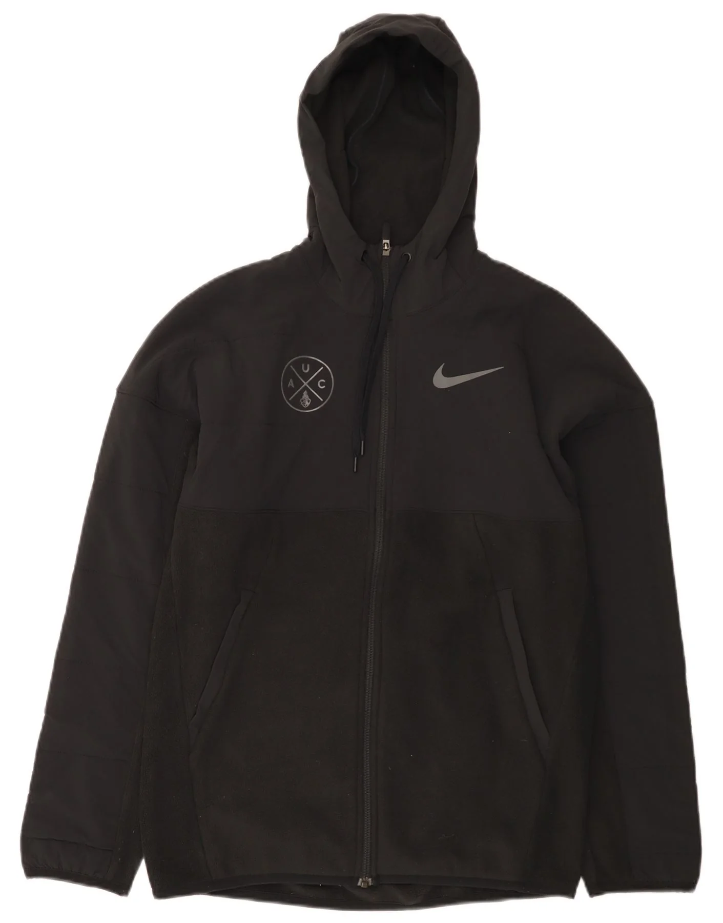 Nike Mens Therma-Fit Graphic Hooded Tracksuit Top Jacket Small Black