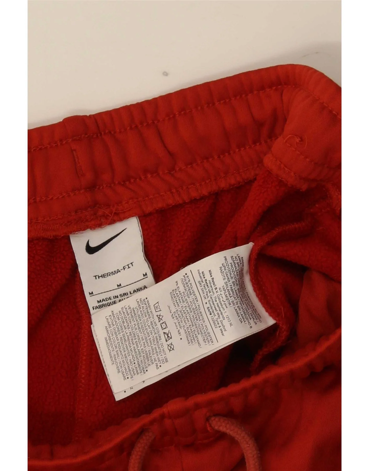 Nike Mens Therma-Fit Graphic Tracksuit Trousers Medium Red Polyester - Image 3
