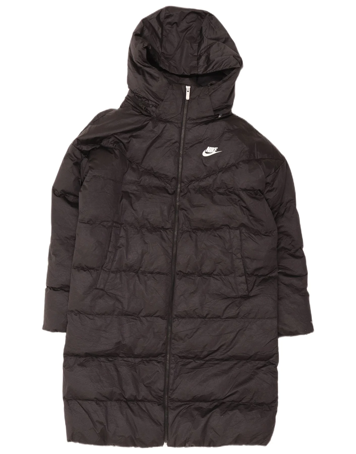 Nike Mens Therma-Fit Hooded Padded Coat UK 36 Small Black Nylon