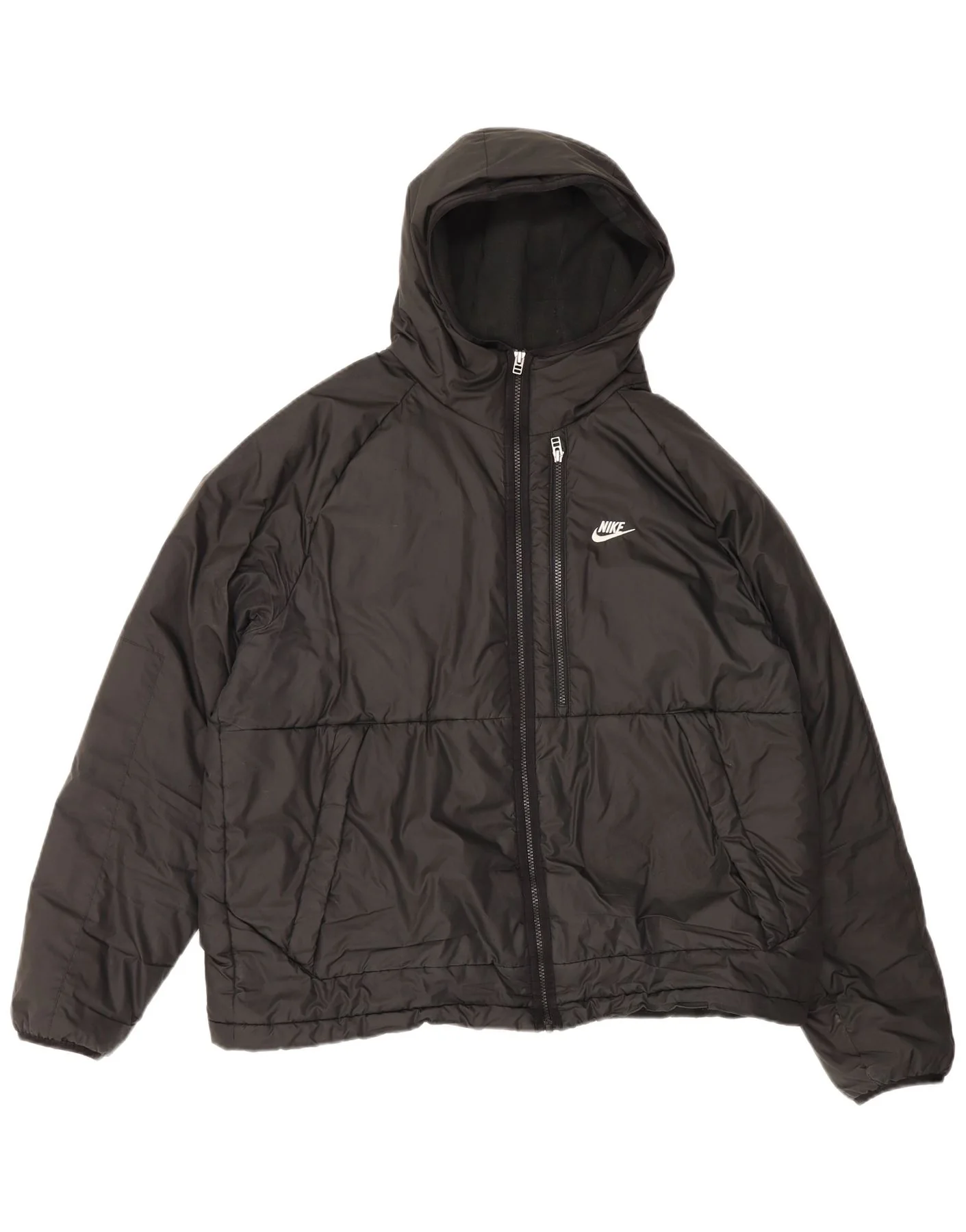 Nike Mens Therma-Fit Hooded Padded Jacket UK 42 XL Black Polyester