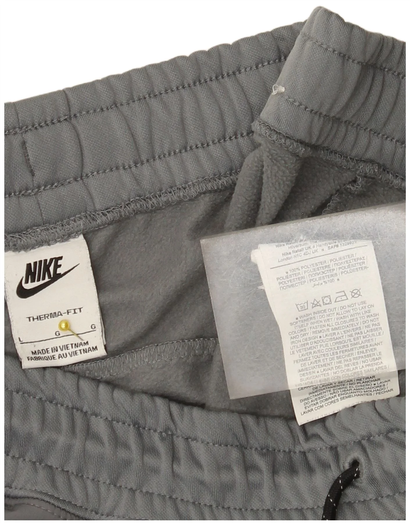 Nike Mens Therma-Fit Tracksuit Trousers Joggers Large Grey Polyester - Image 4
