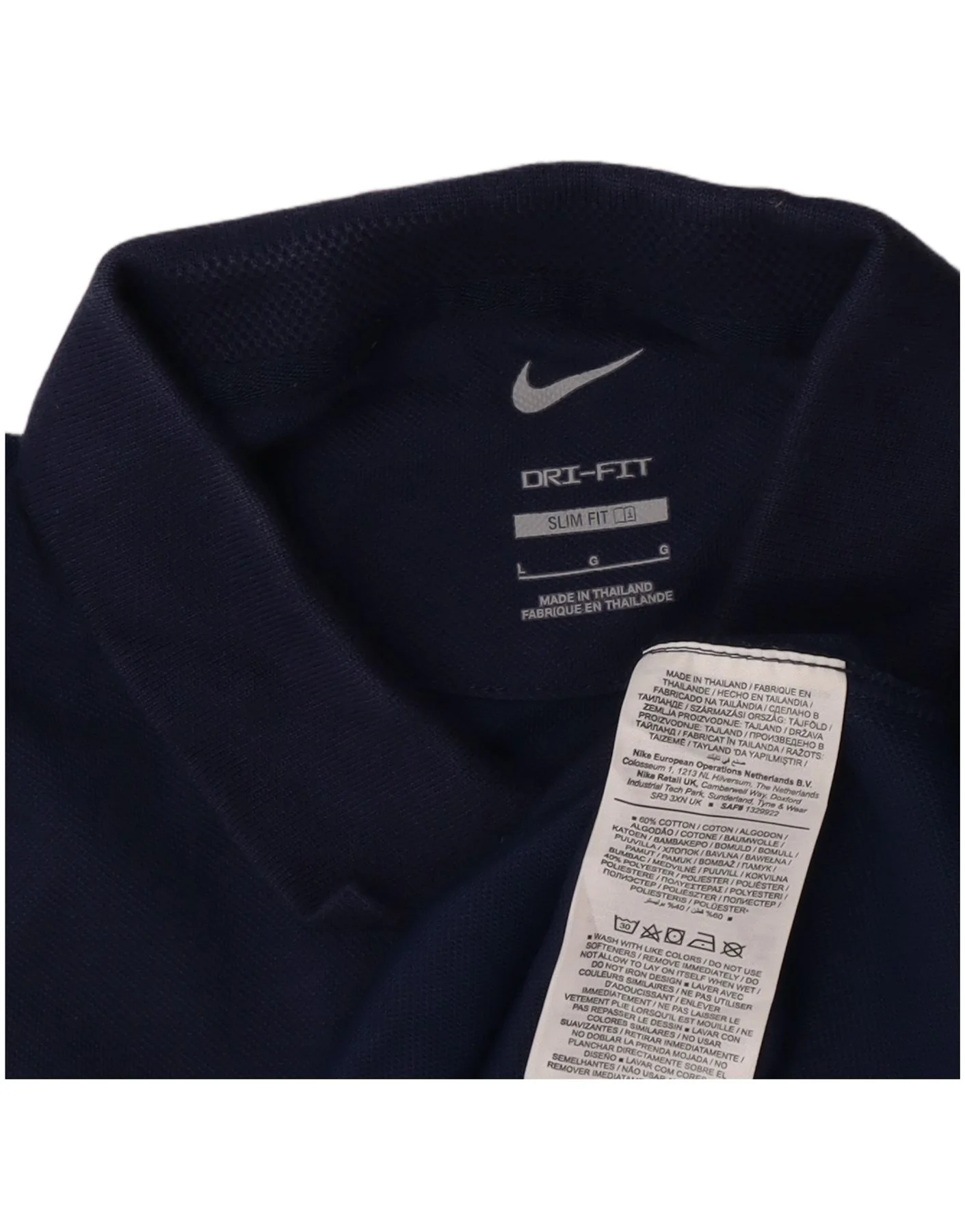 Nike Mens Tottenham Hotspur Graphic Slim Fit Polo Shirt Large Navy Blue - Image 3