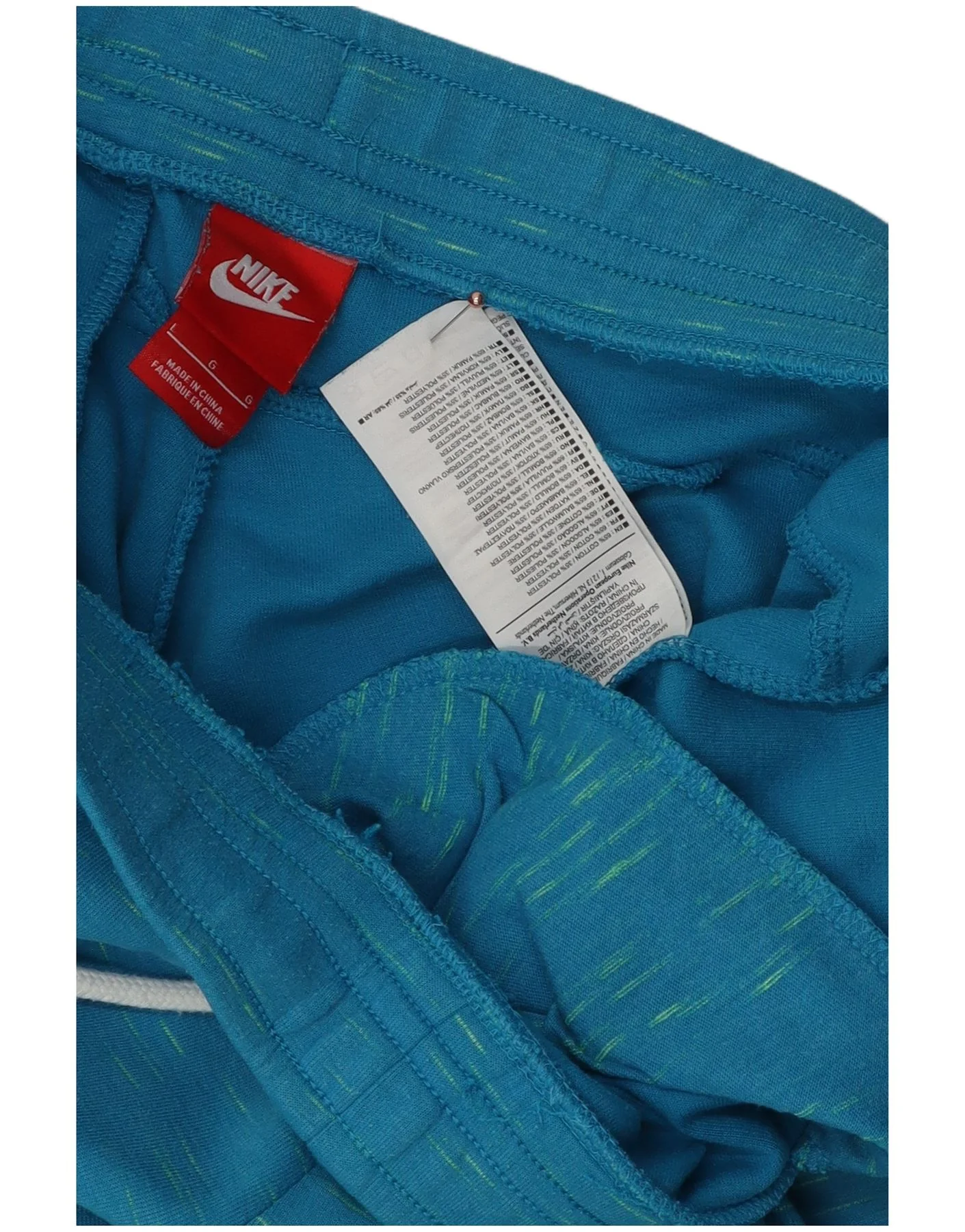 Nike Mens Tracksuit Trousers Joggers Large Blue Colourblock Cotton - Image 3