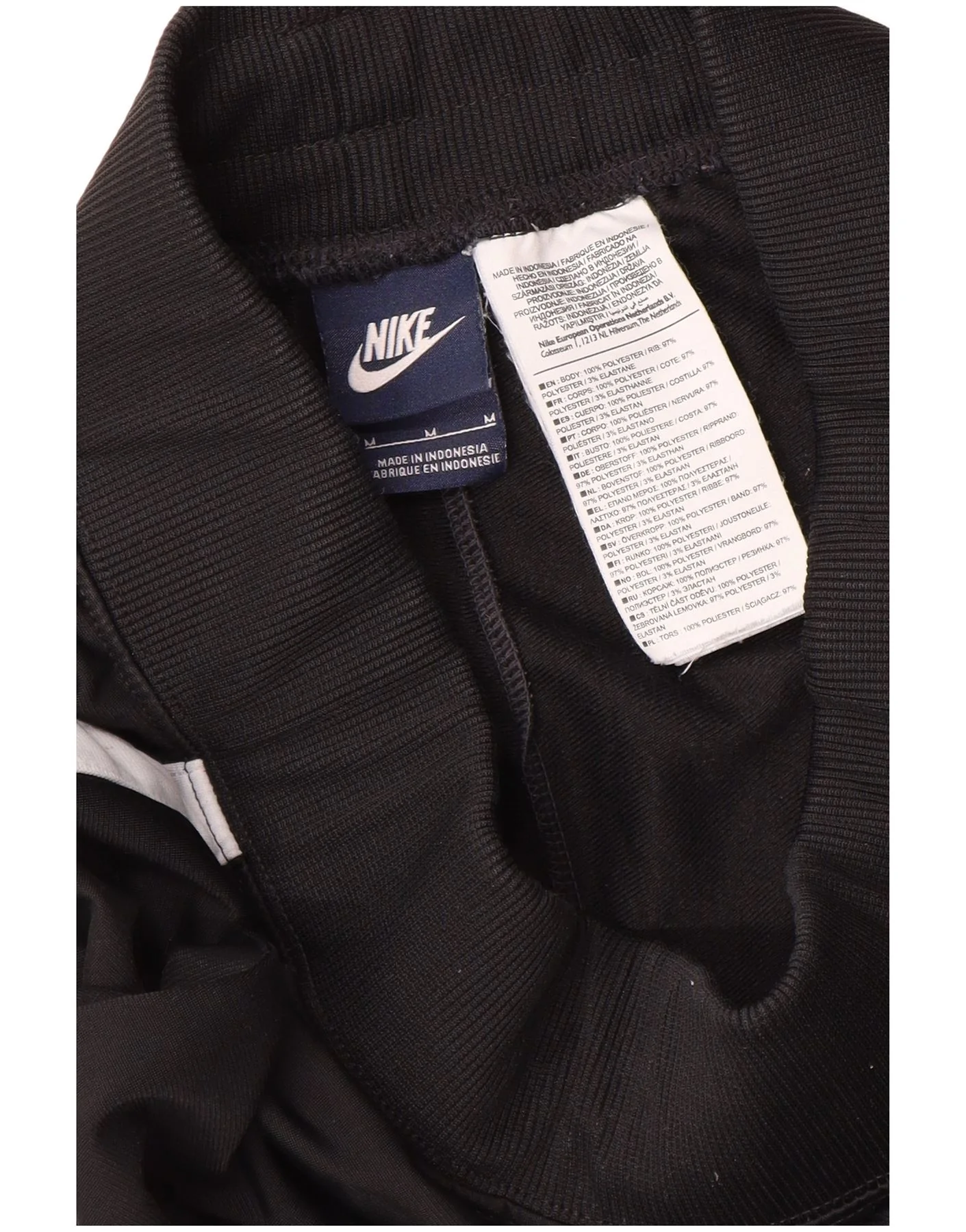 Nike Mens Tracksuit Trousers Joggers Medium Black Colourblock Polyester - Image 3