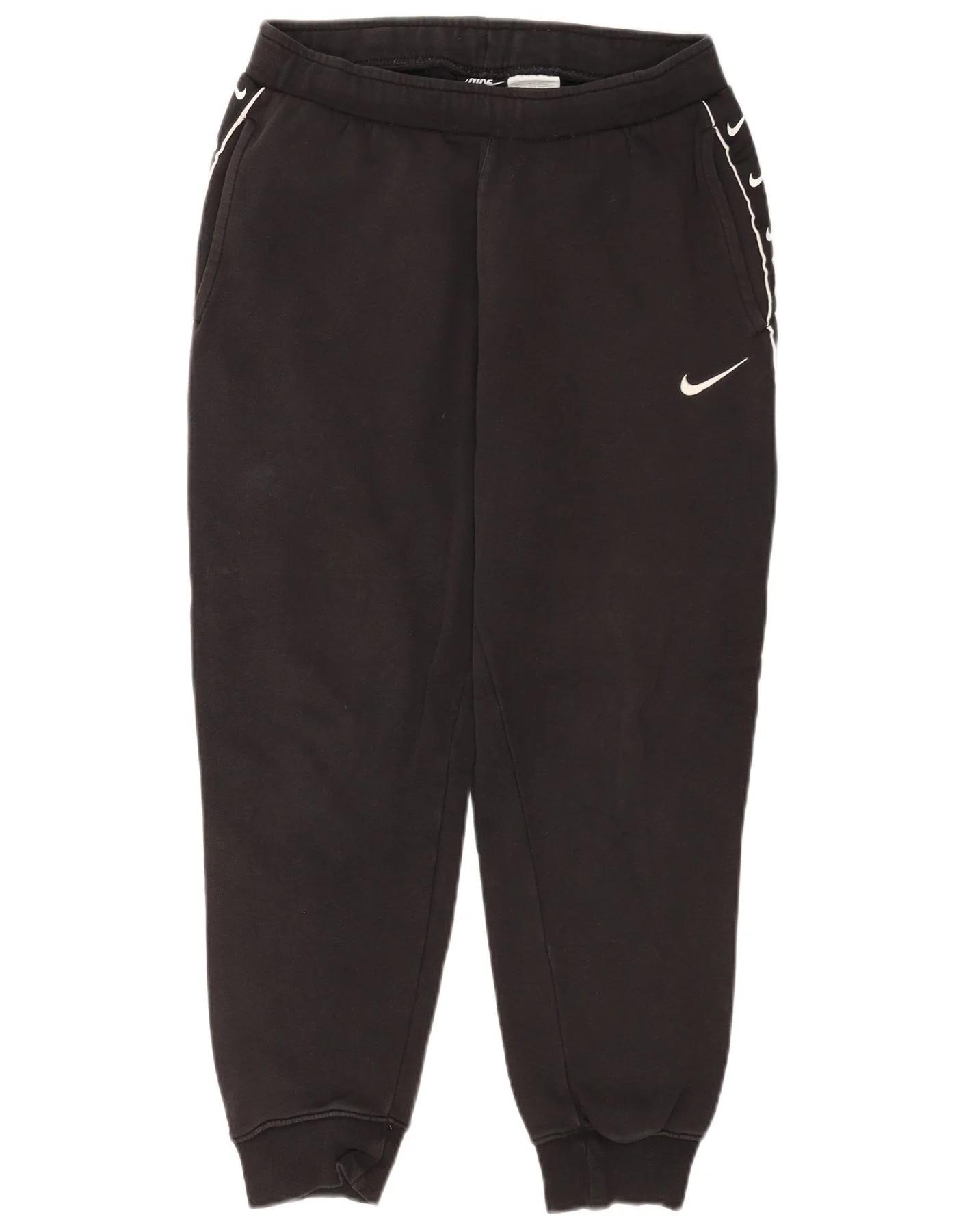 Nike Mens Tracksuit Trousers Joggers Small Black Colourblock Cotton Sports