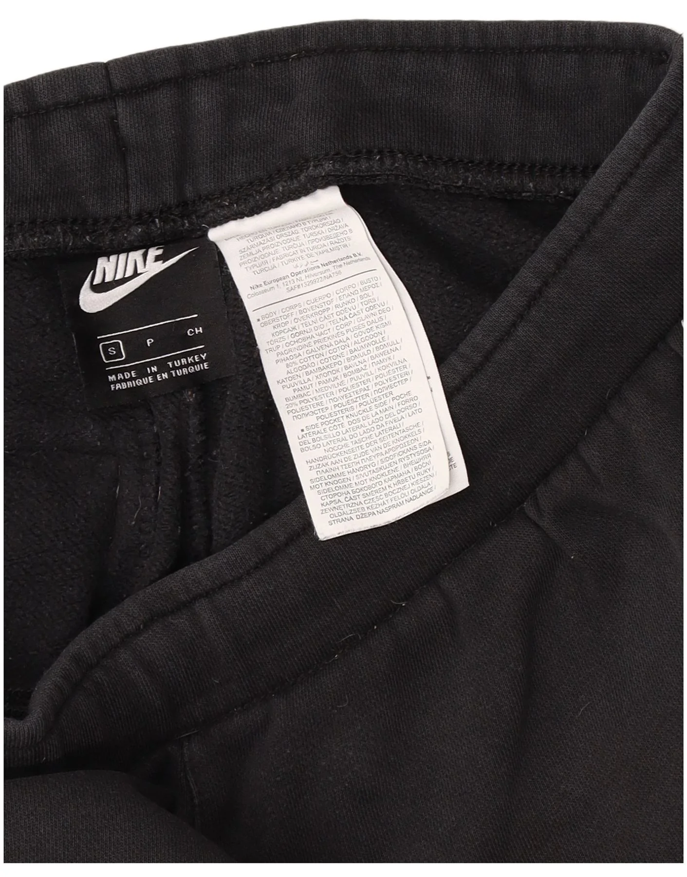 Nike Mens Tracksuit Trousers Joggers Small Black Colourblock Cotton Sports - Image 3
