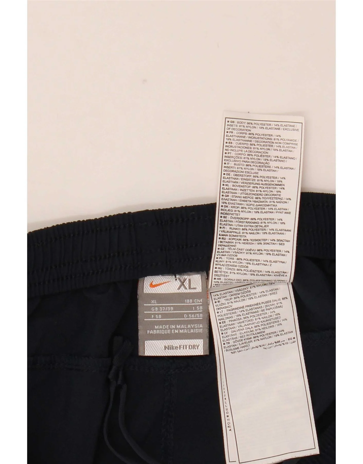Nike Mens Tracksuit Trousers XL Navy Blue Colourblock Polyester - Image 3