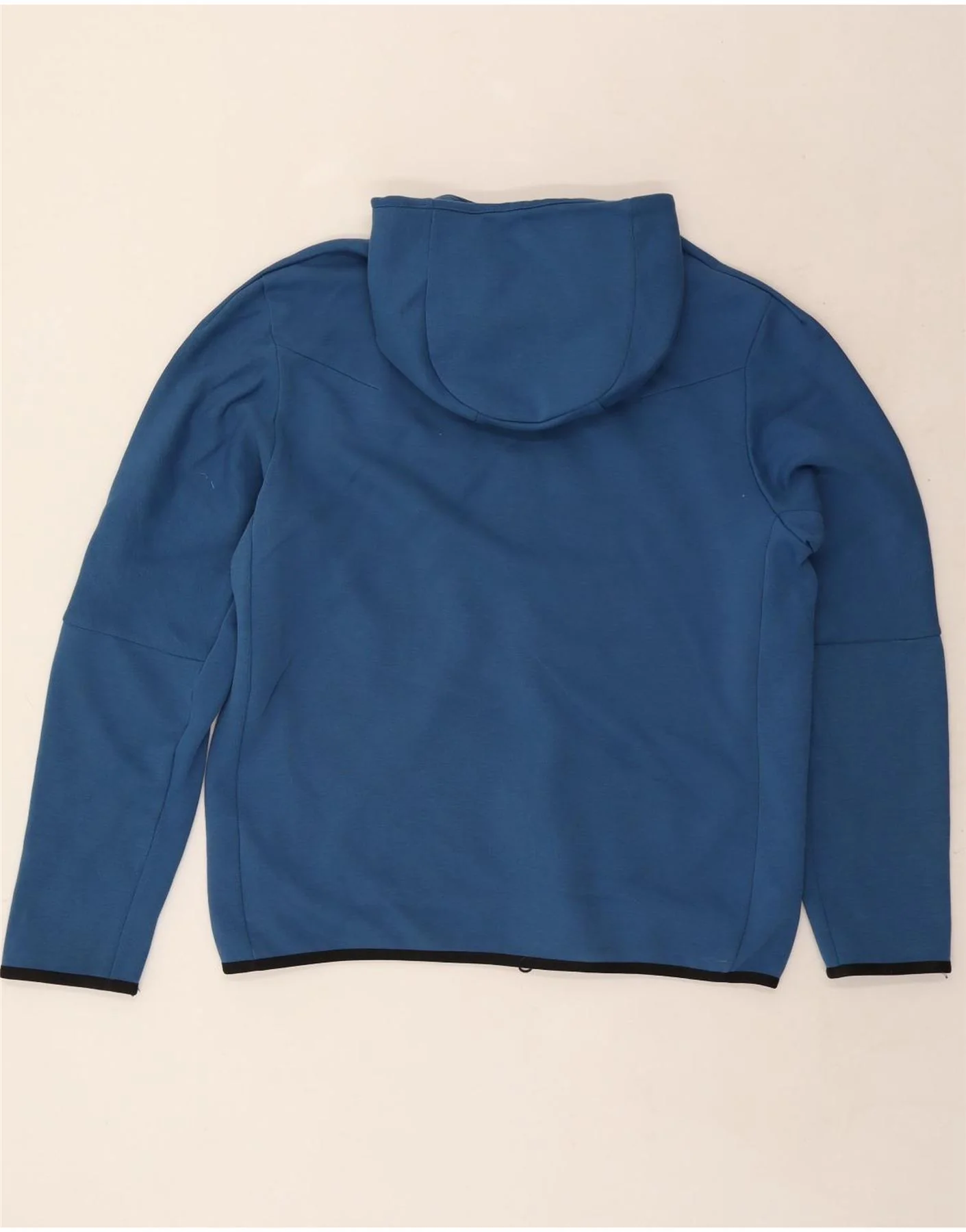 Nike Mens Zip Hoodie Sweater Large Blue Striped Cotton - Image 2