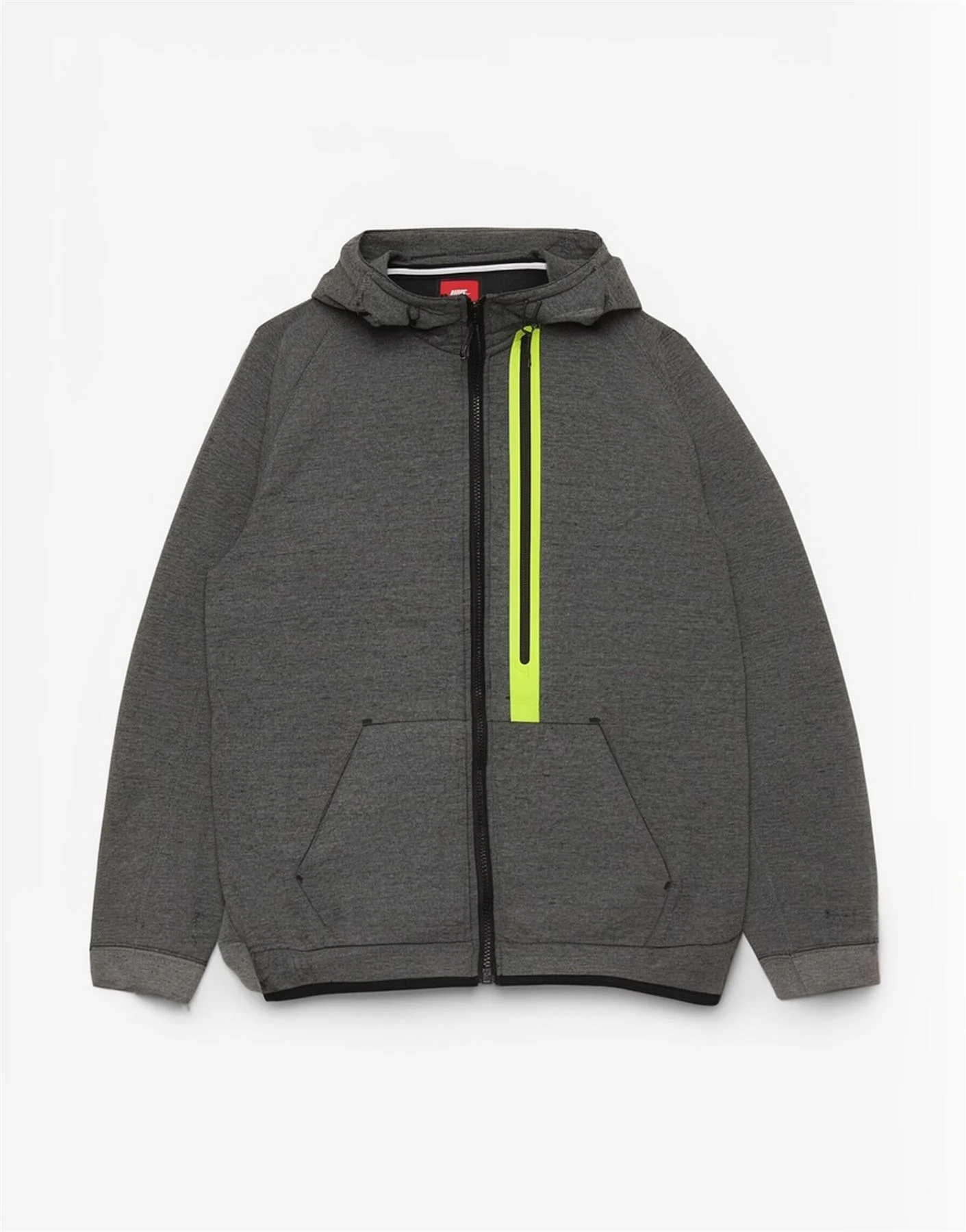 Nike Mens Zip Hoodie Sweater Large Grey Flecked Cotton