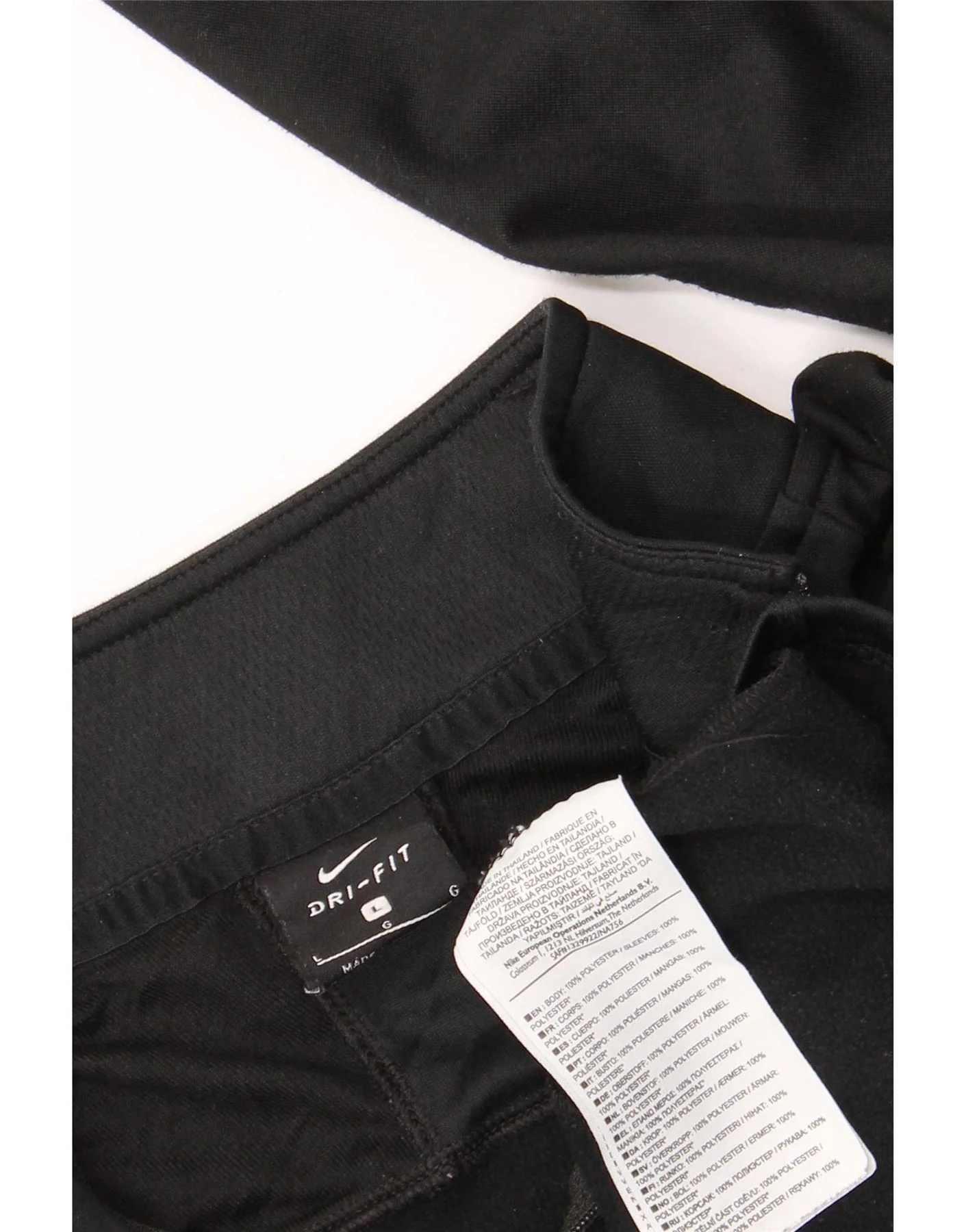 Nike Mens Zip Neck Regular Fit Top Long Sleeve Large Black Polyester Sports - Image 3
