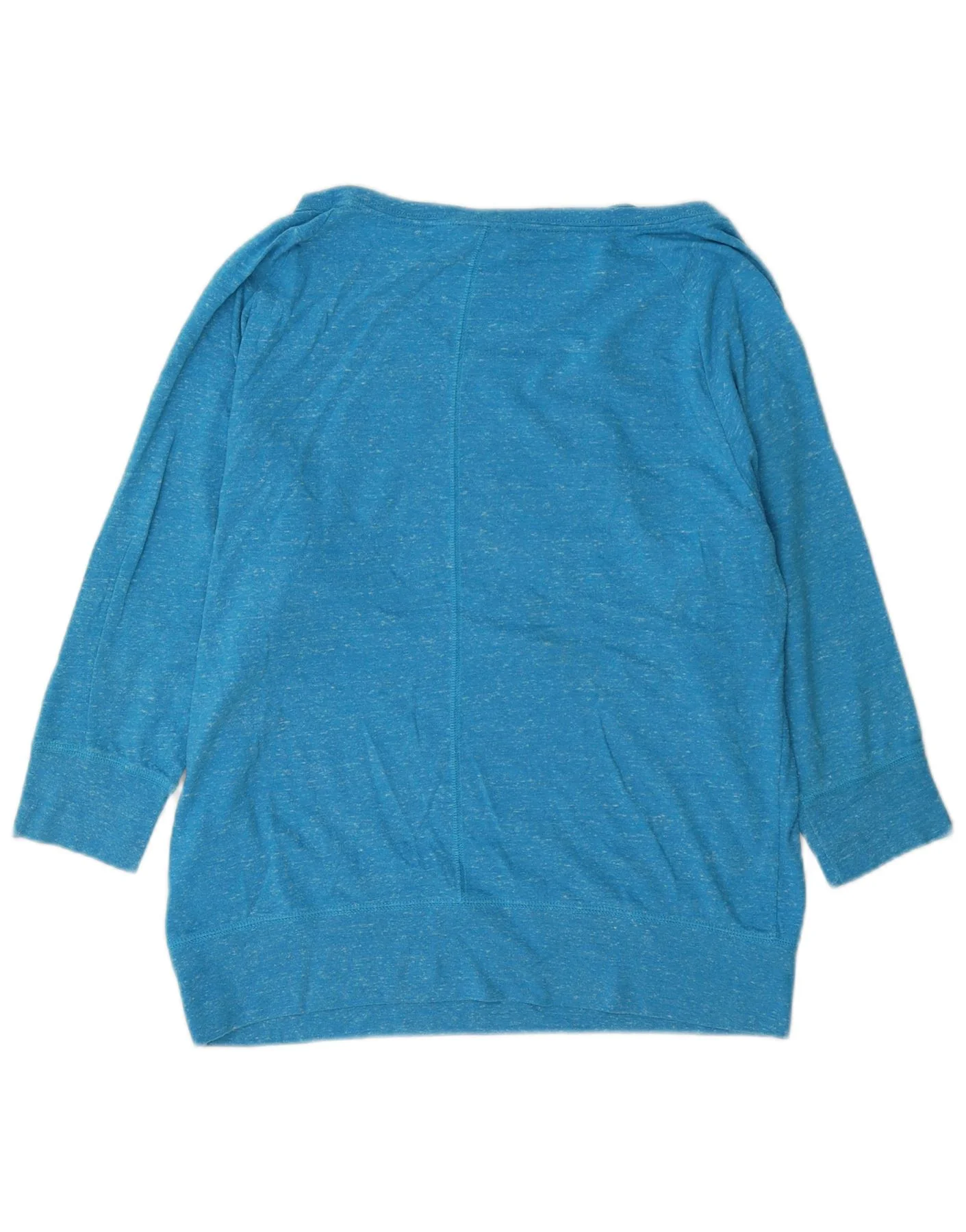 Nike Womens 3/4 Sleeve Graphic Sweatshirt Jumper UK 16 Large Blue Flecked - Image 2