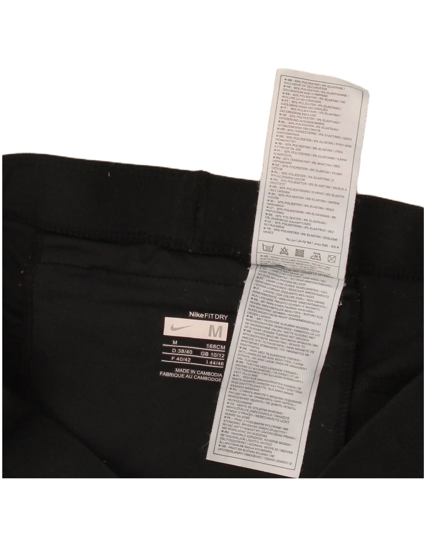 Nike Womens Capri Leggings UK 10/12 Medium Black Polyester - Image 3