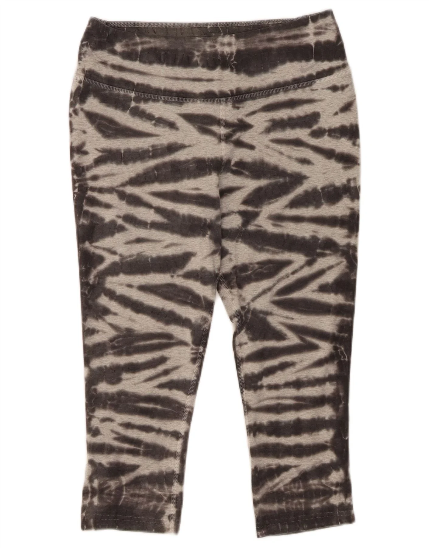 Nike Womens Capri Leggings UK 14 Medium Grey Tie Dye Cotton