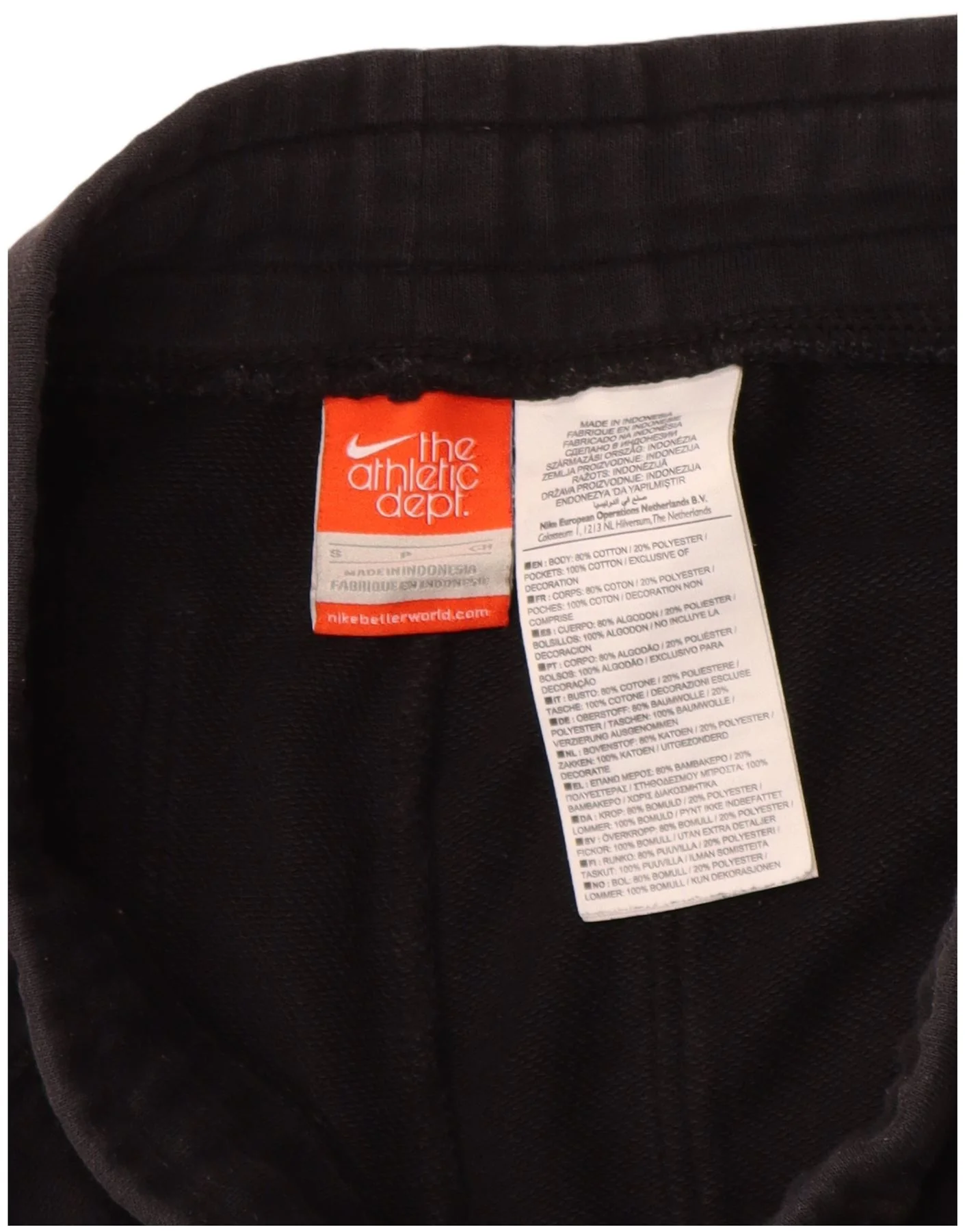 Nike Womens Capri Tracksuit Trousers Joggers UK 10 Small Black Cotton - Image 3