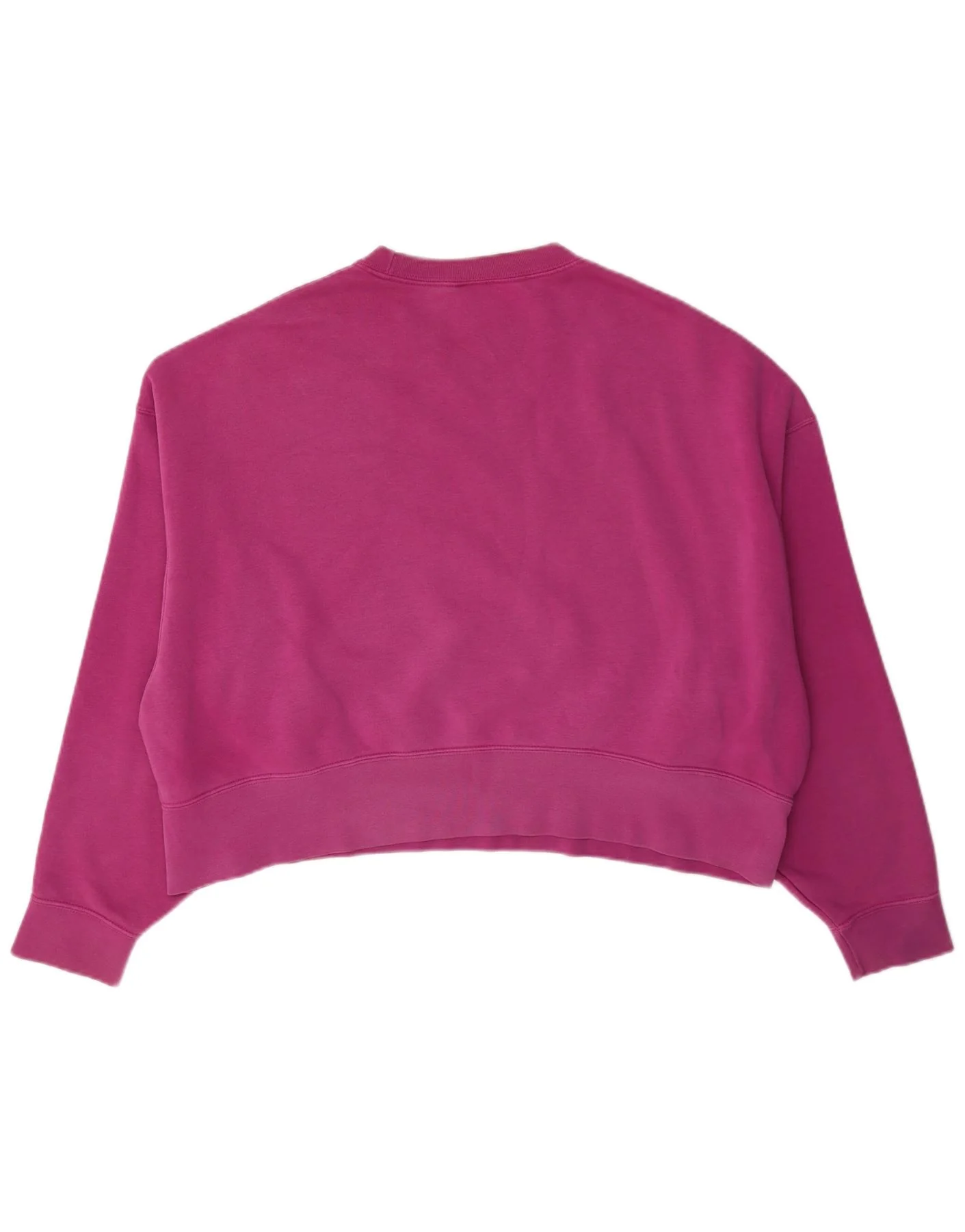 Nike Womens Crop Oversized Sweatshirt Jumper UK 10 Small Pink Cotton - Image 2